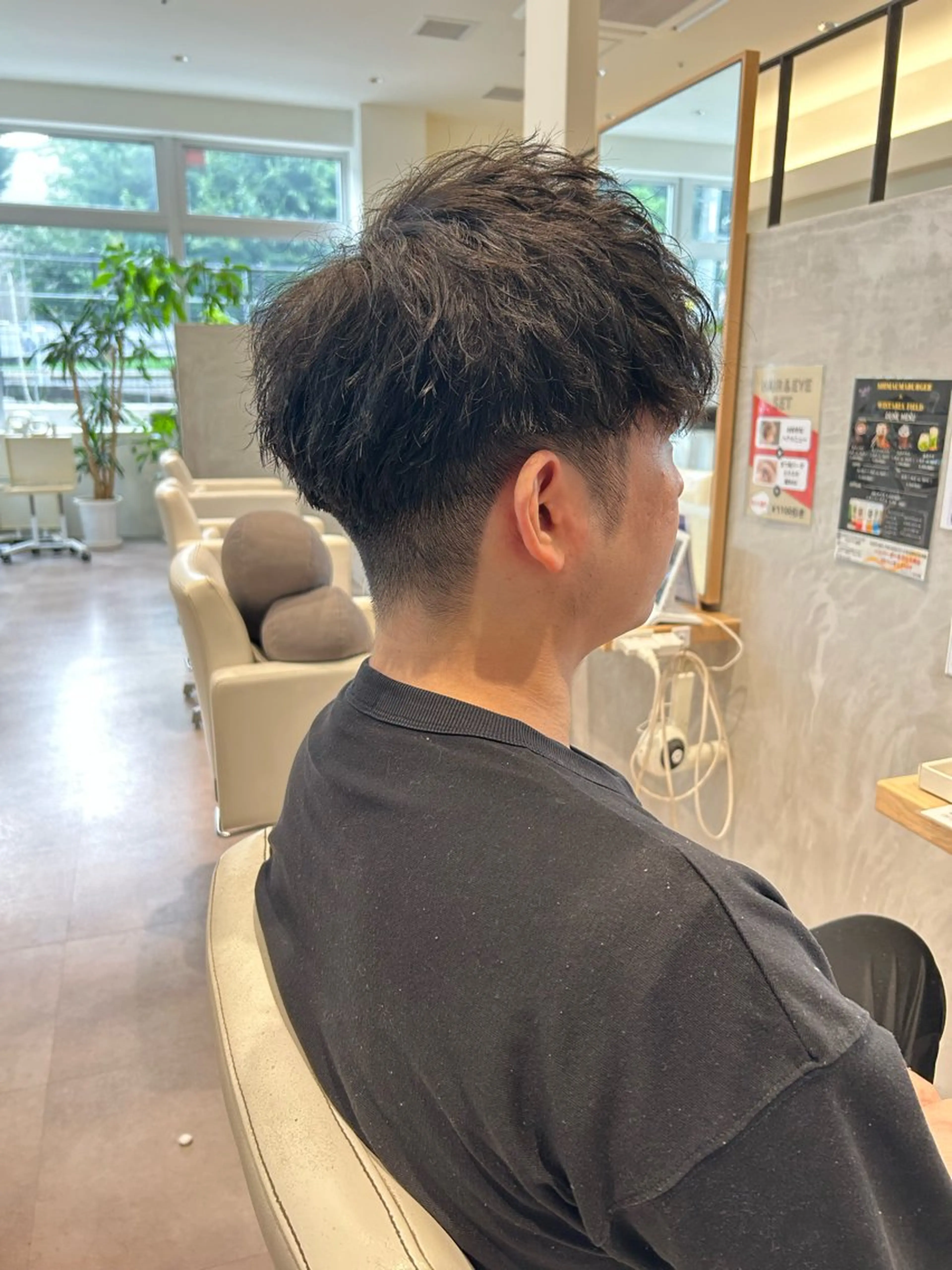メンズパーマ＋カット＋眉カットの写真