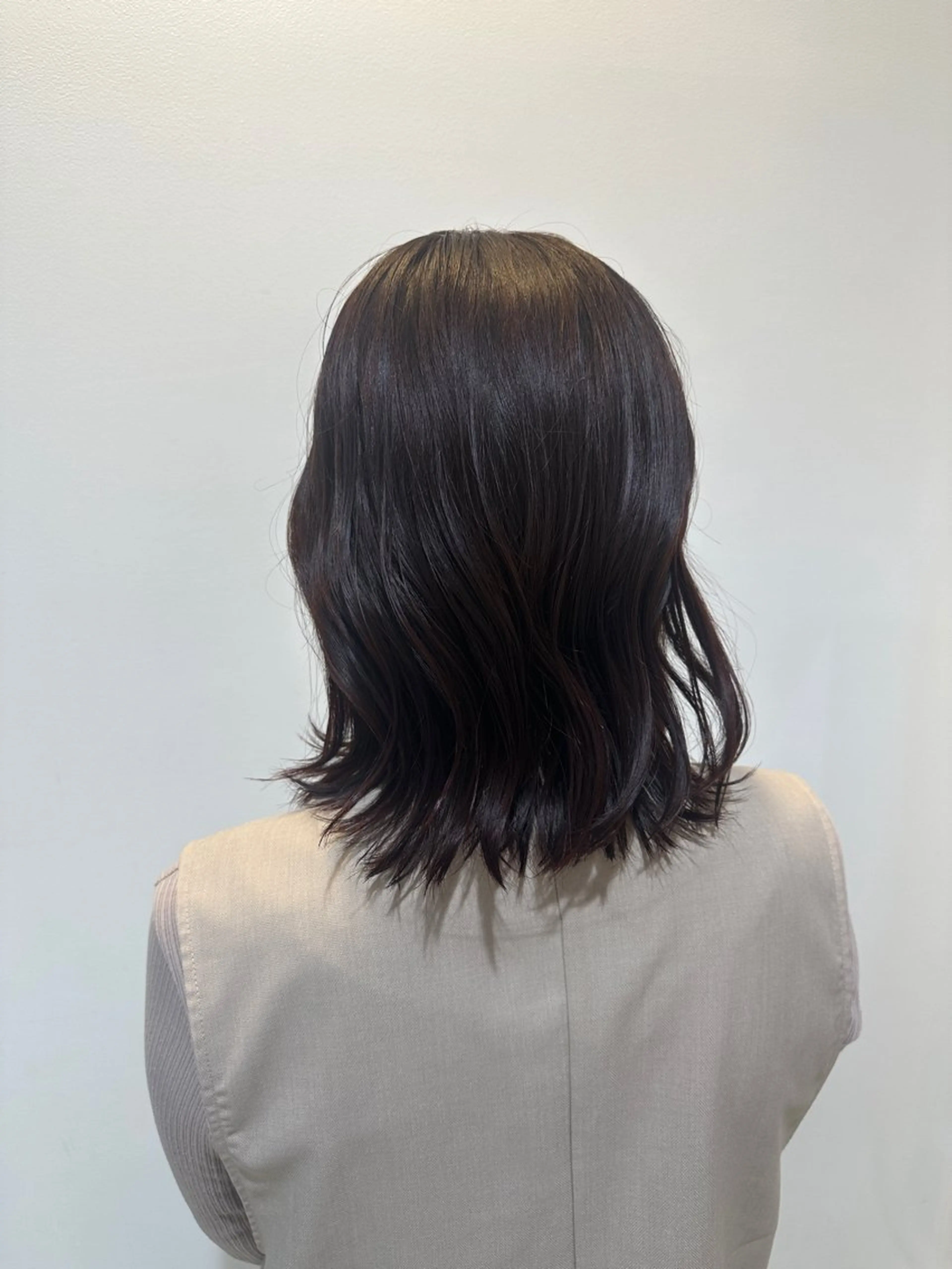 ミディアム パープルカラー 明日空きあり👍 に合わせスタイル👍のヘアスタイル