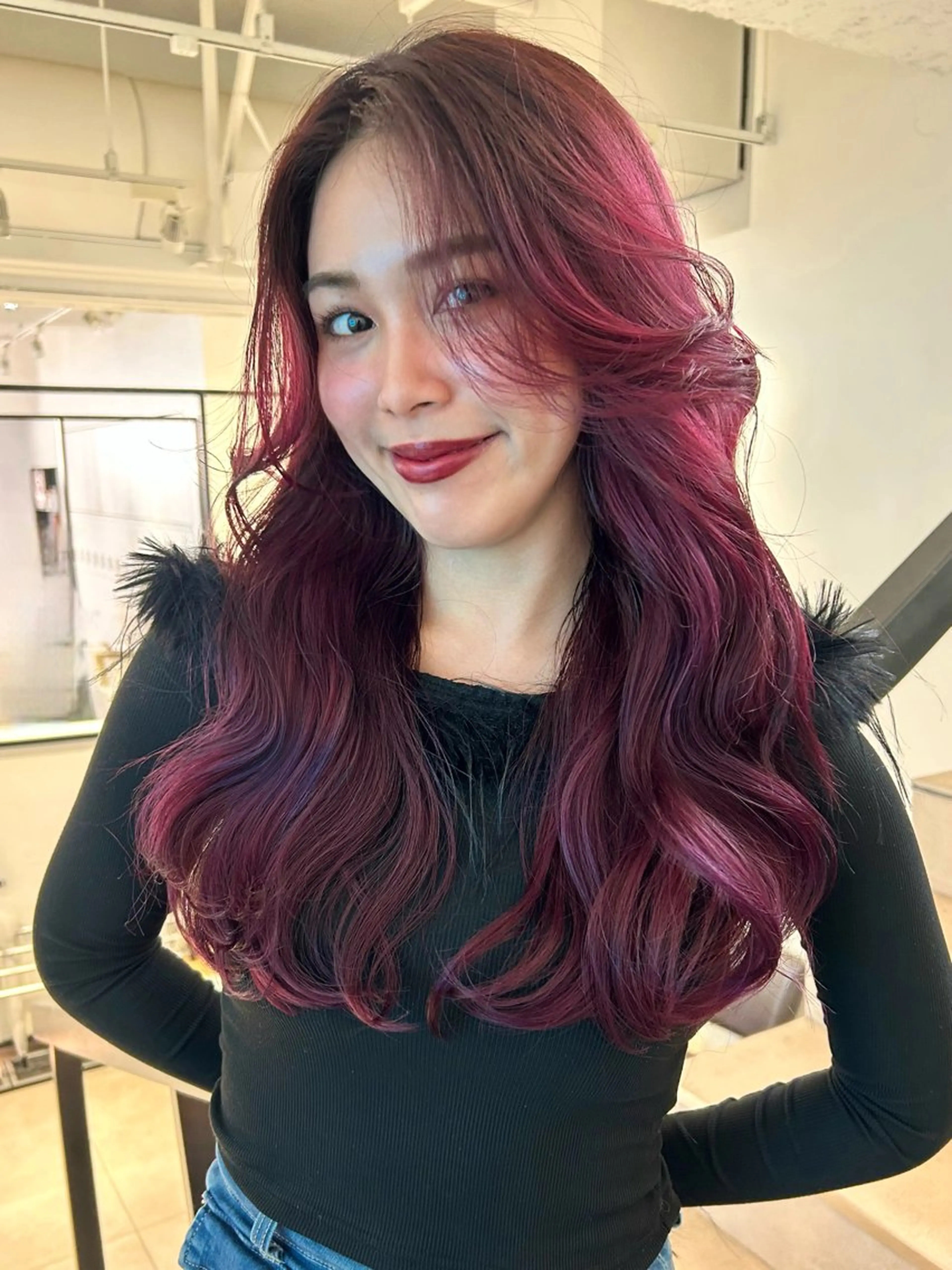 ミディアム カラー カット ヘアカラー トリートメント 🌟暖色系ハイトーン 🌟AIのヘアスタイル