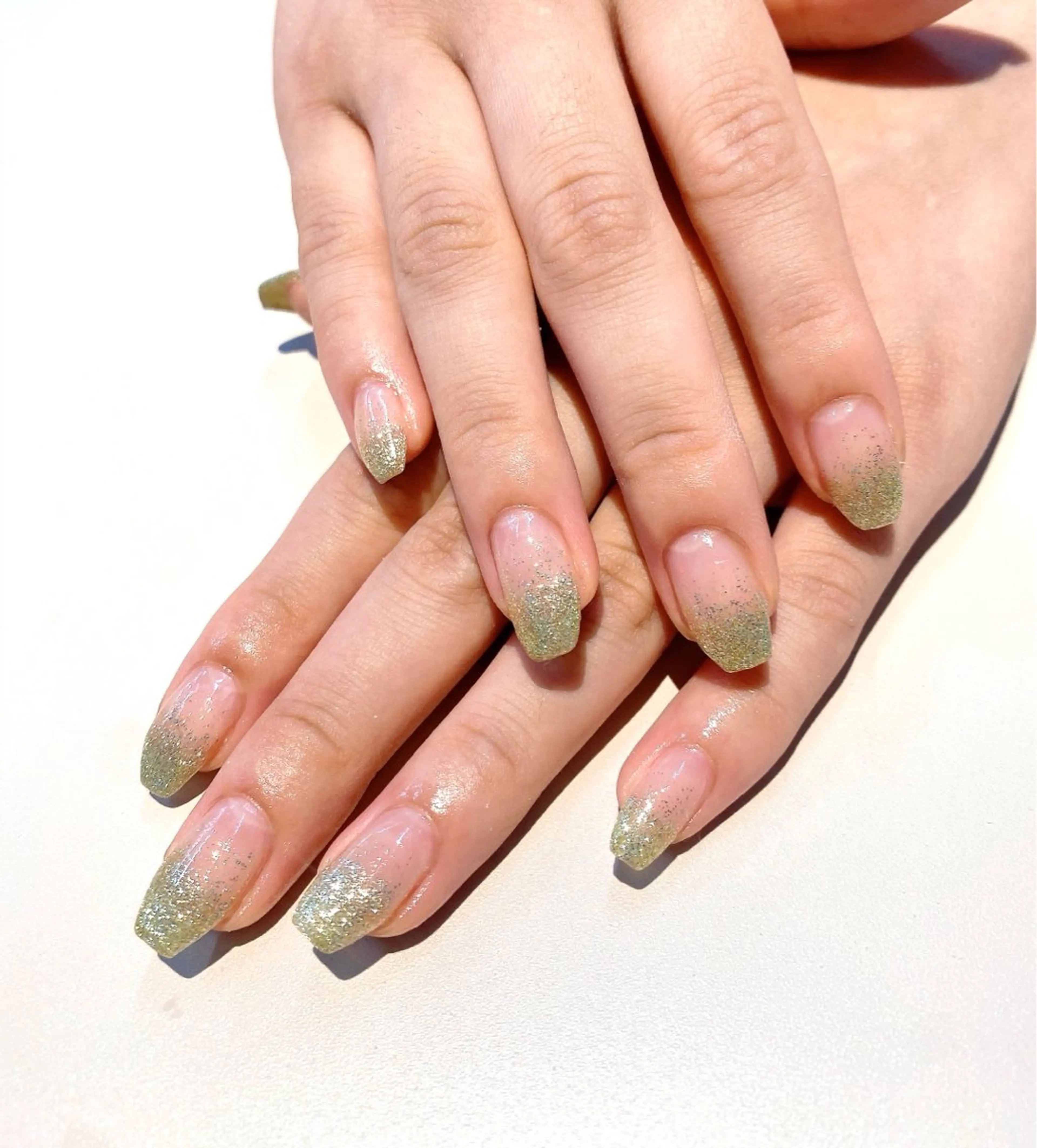ネイル グラデーション グリーン ラメ(グリッター) ラメグラデーション mami nail10のネイルデザイン