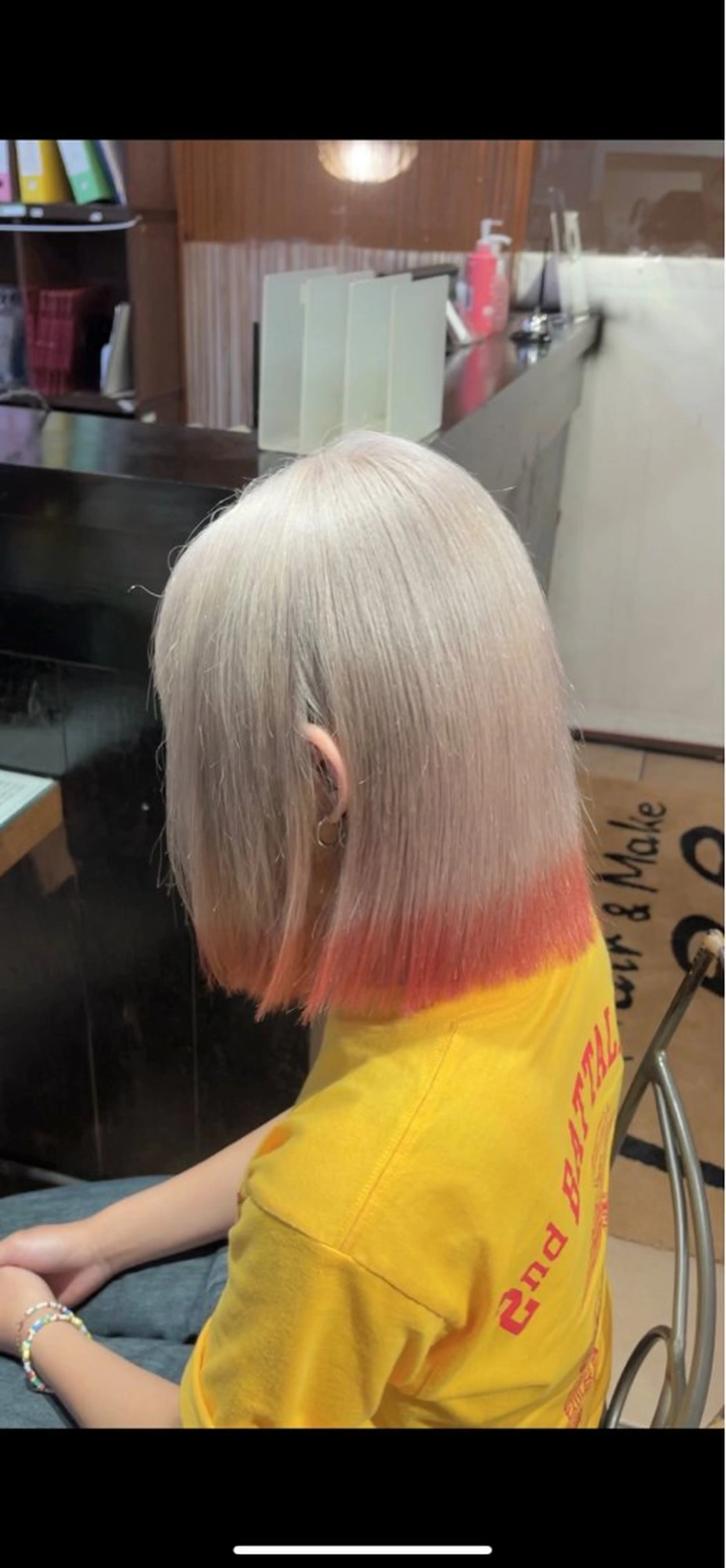 ミディアム カラー ブリーチ カット ヘアカラー トリートメント Che'ri所属・海外レイヤー/ レイヤーカット/和田のヘアスタイル