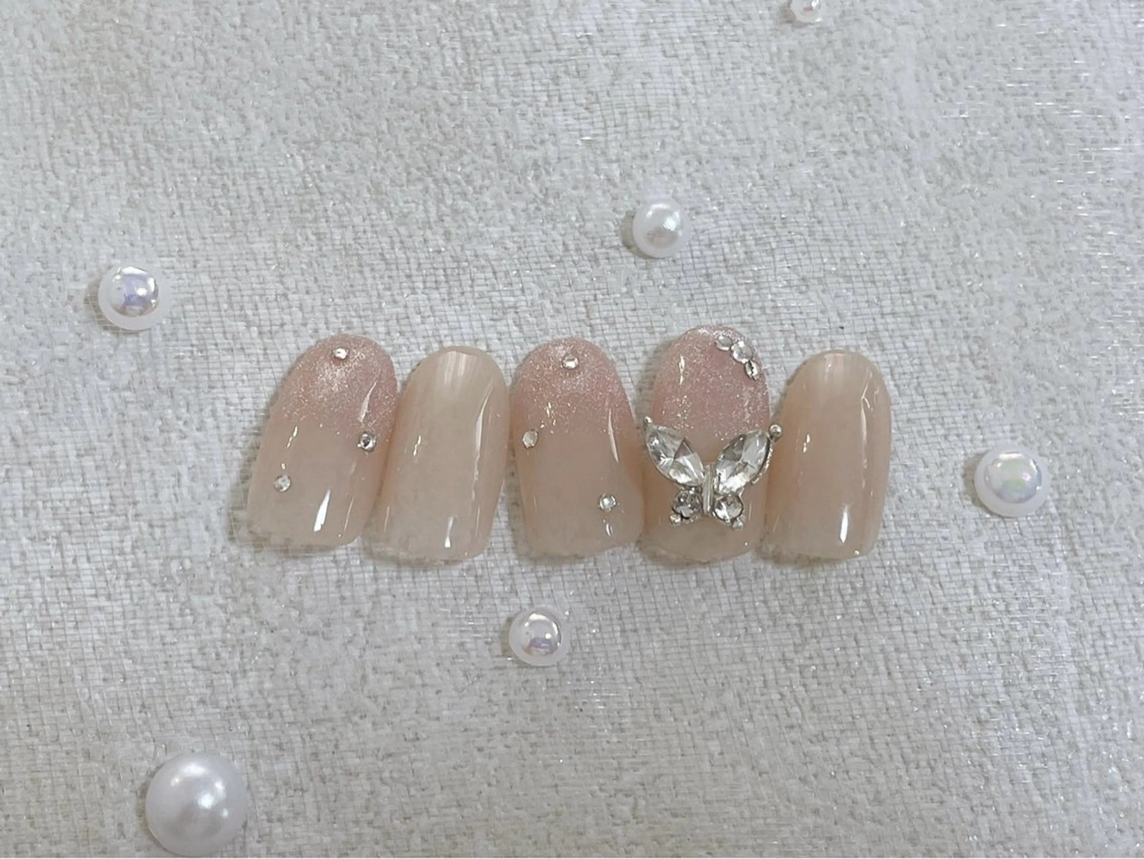 ネイル オーロラネイル ブルー フットネイル フレンチネイル ジェルネイル ハンドネイル kiki nail たまプラーザのネイルデザイン