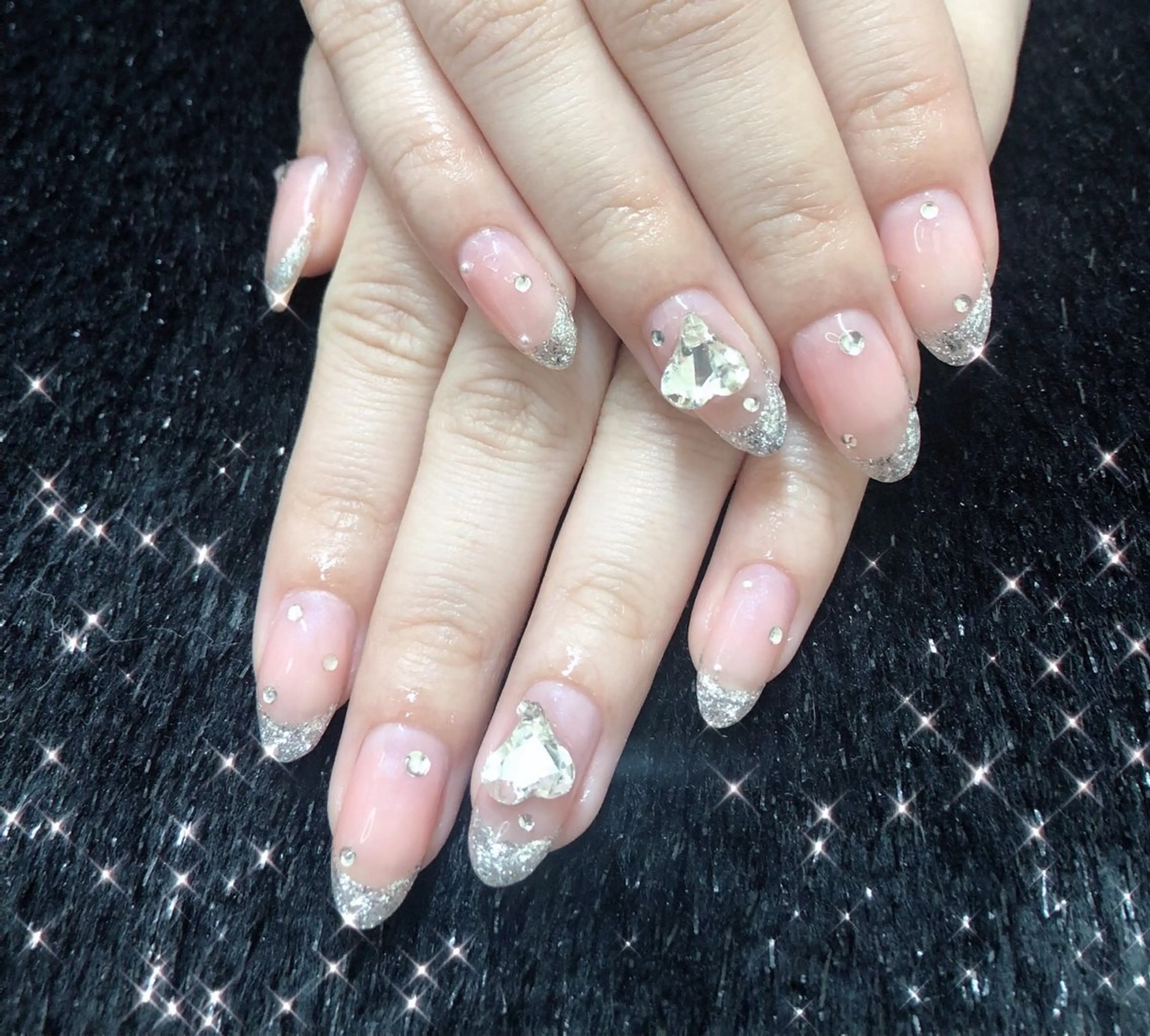 ネイル フレンチネイル ジェルネイル ガラスフレンチ グラデーション 韓国ネイル 大門浜松町 ネイルのネイルデザイン