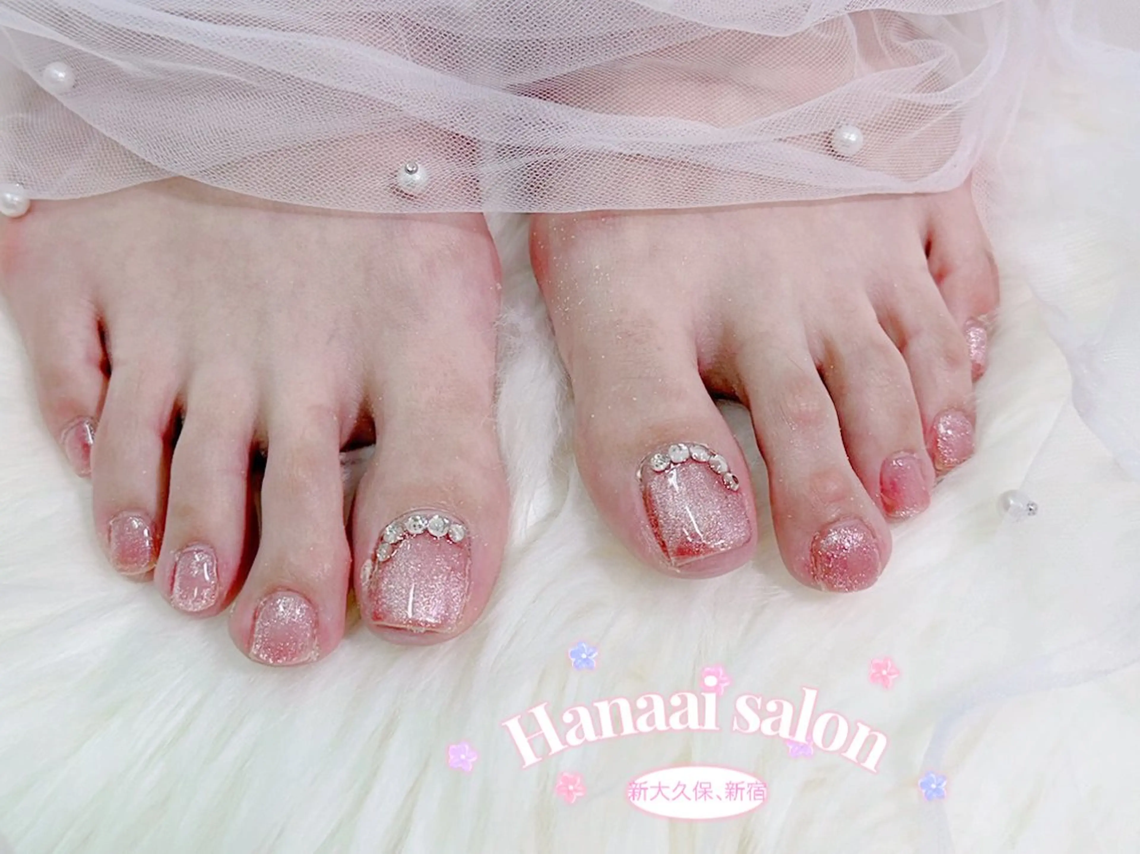 ショート フットネイル Hanaai Salon新大久保店のネイルデザイン