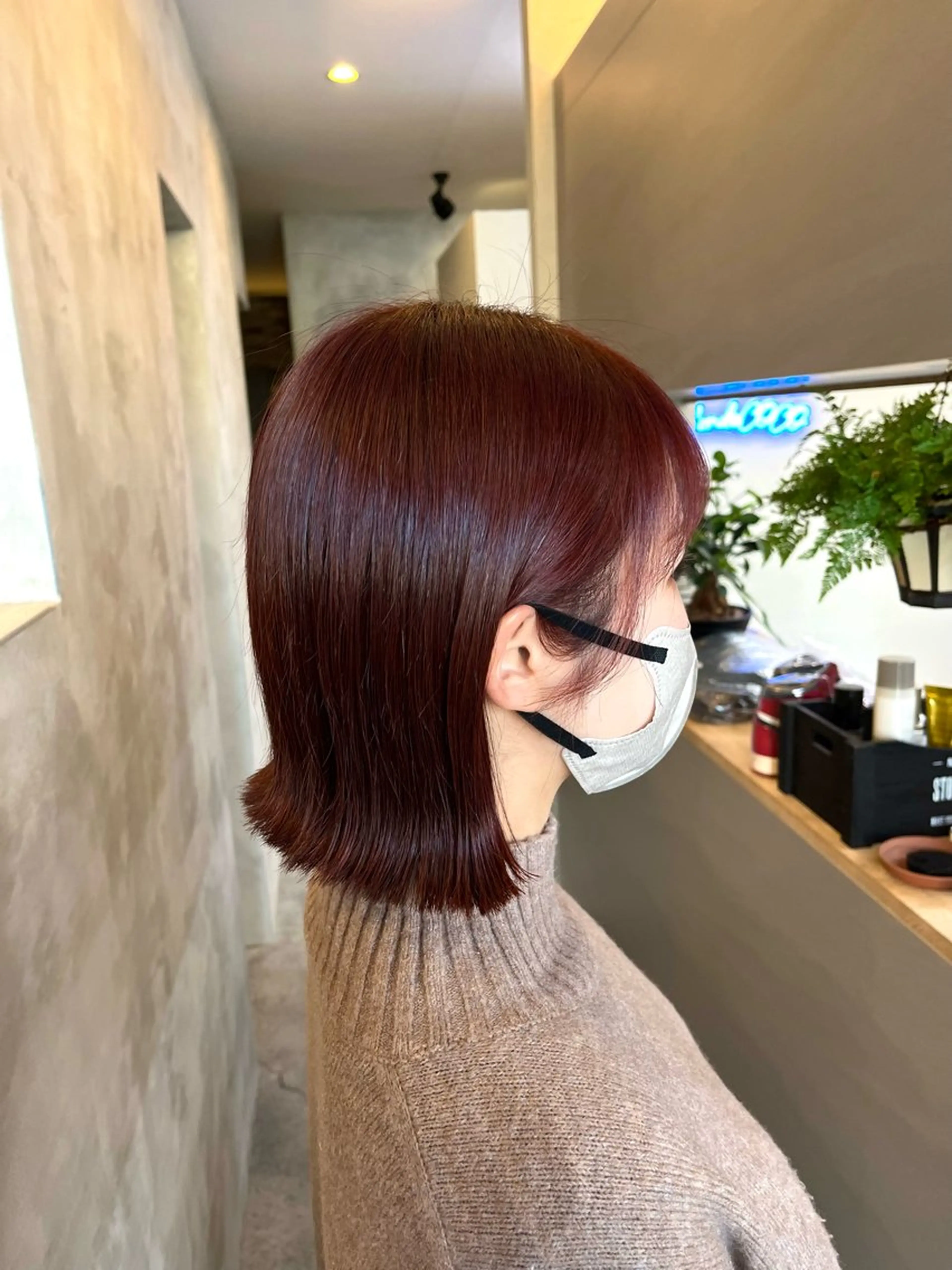 ミディアム カラー ブリーチ ブラウンカラー ブリーチなしカラー レッドカラー レッドブラウン カット ヘアカラー トリートメント Salon de  COCO所属・Yu kaのヘアスタイル
