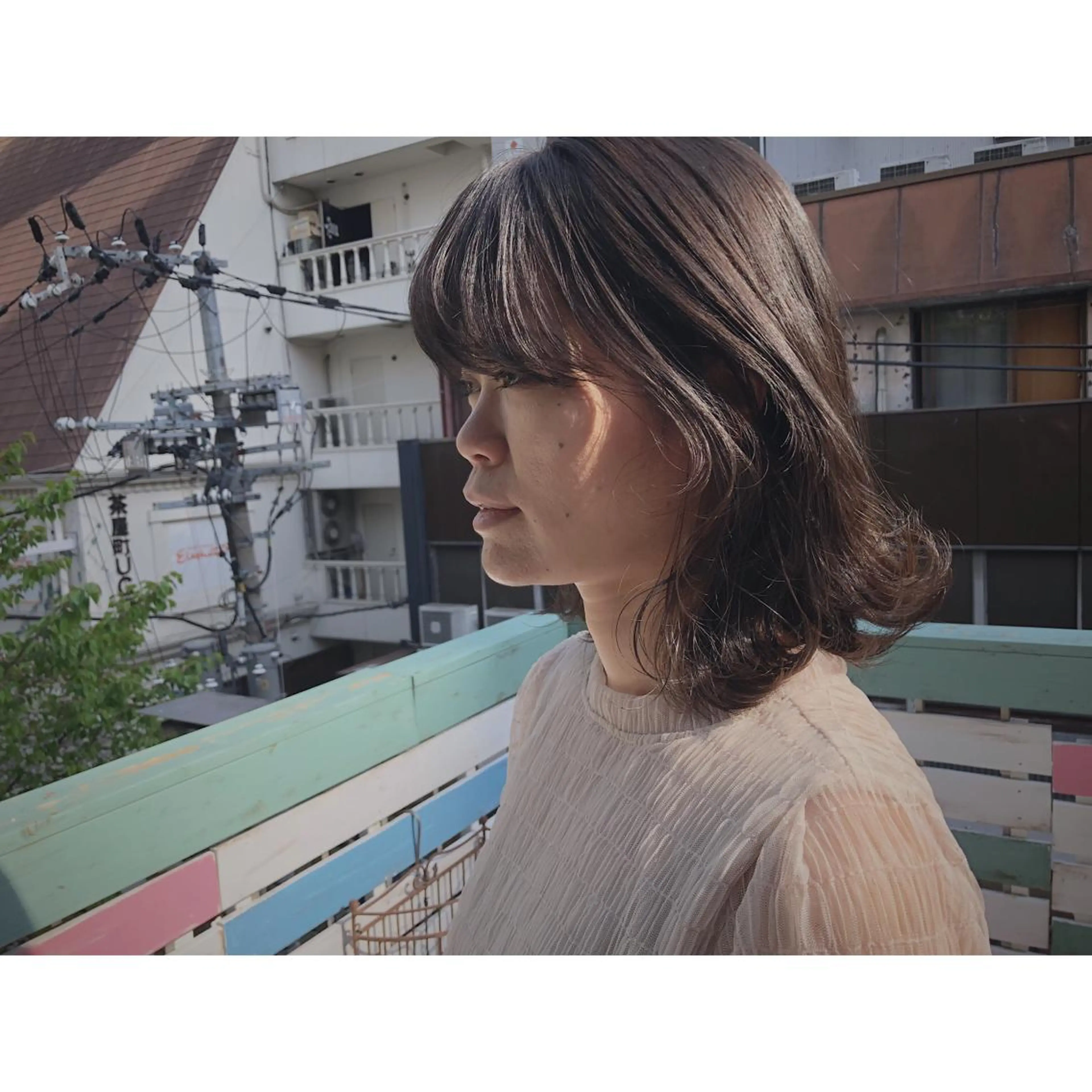 ミディアム カラー パーマ ヘアアレンジ 藤井 菜緒のヘアスタイル