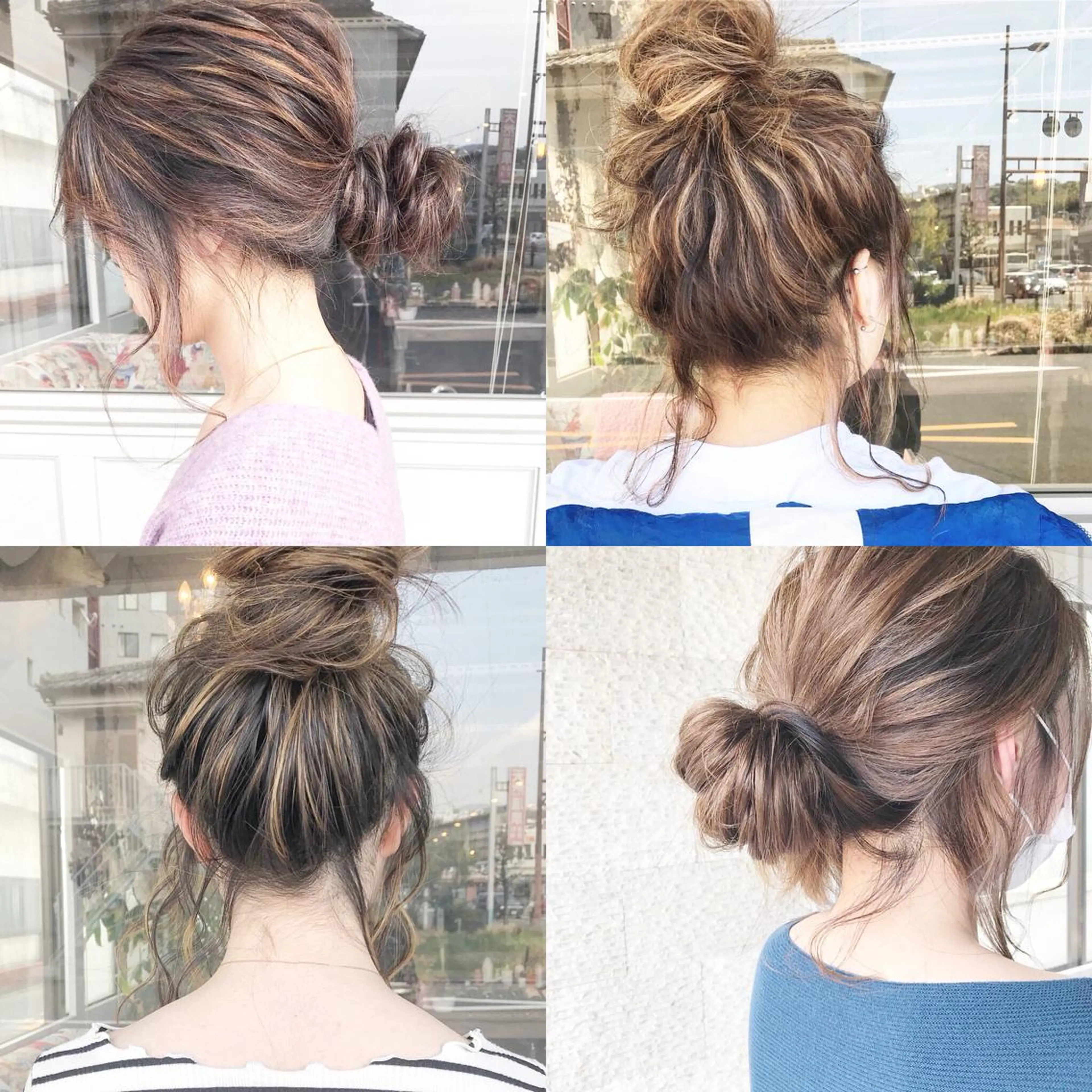 ミディアム カラー ヘアアレンジ 切りっぱなしボブ バレイヤージュ ブリーチ グラデーションカラー ハイライトカラー Mariana/ 鶴原-ハイライトのヘアスタイル