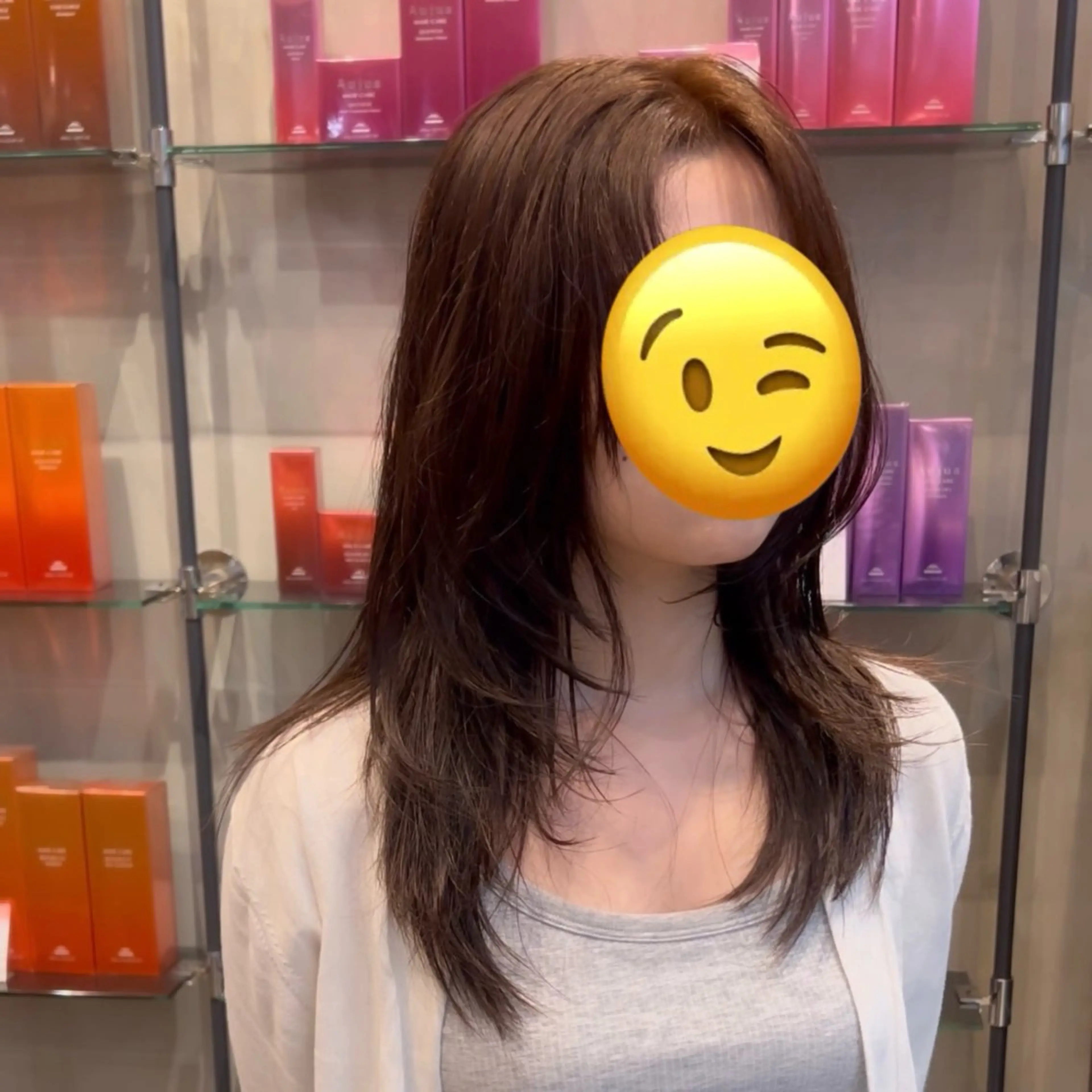 セミロング 田中 励也 縮毛矯正のヘアスタイル