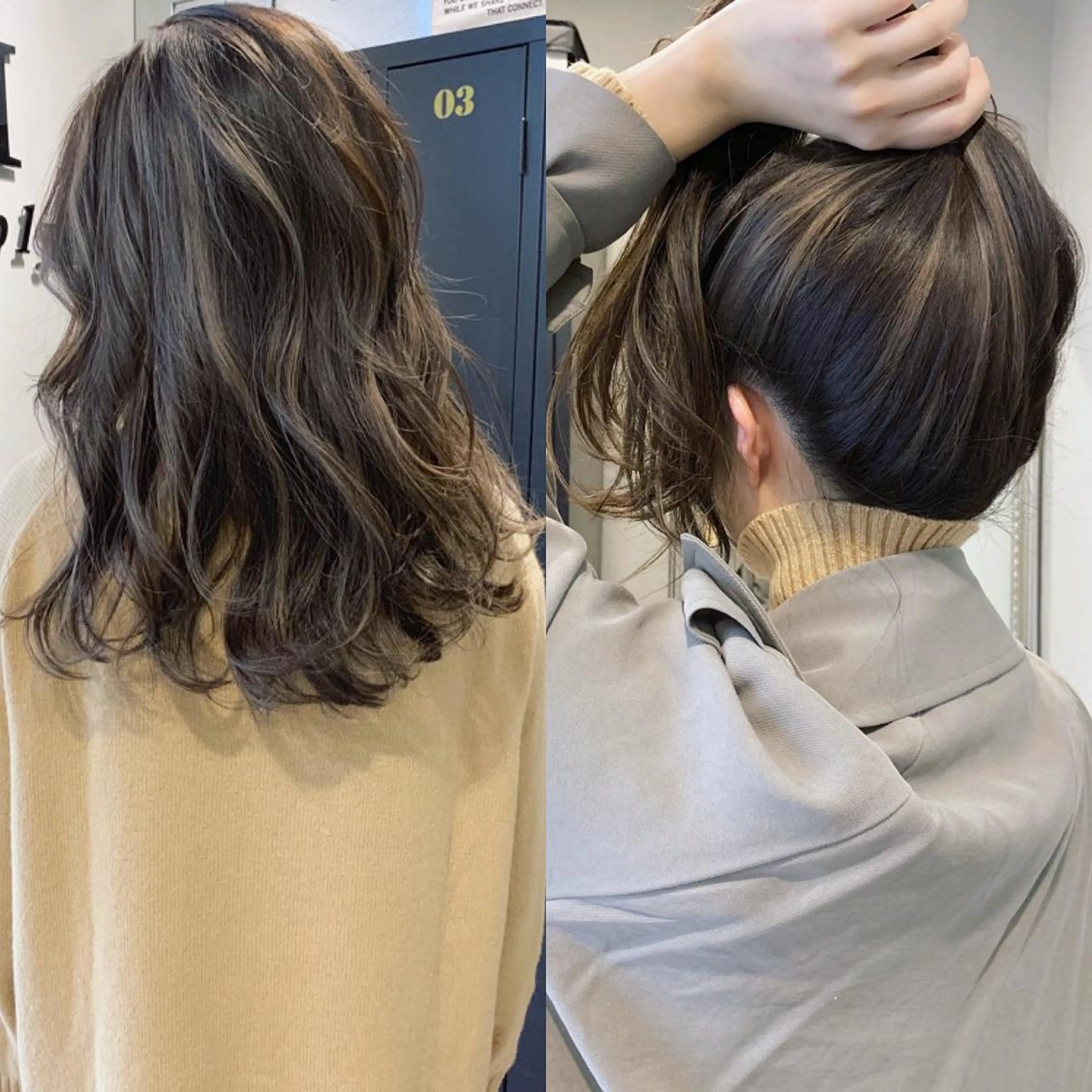 セミロング カラー ハイライトカラー ハイライト カット ヘアカラー トリートメント AMI Hair Supply所属・Yusuke Aのヘアスタイル