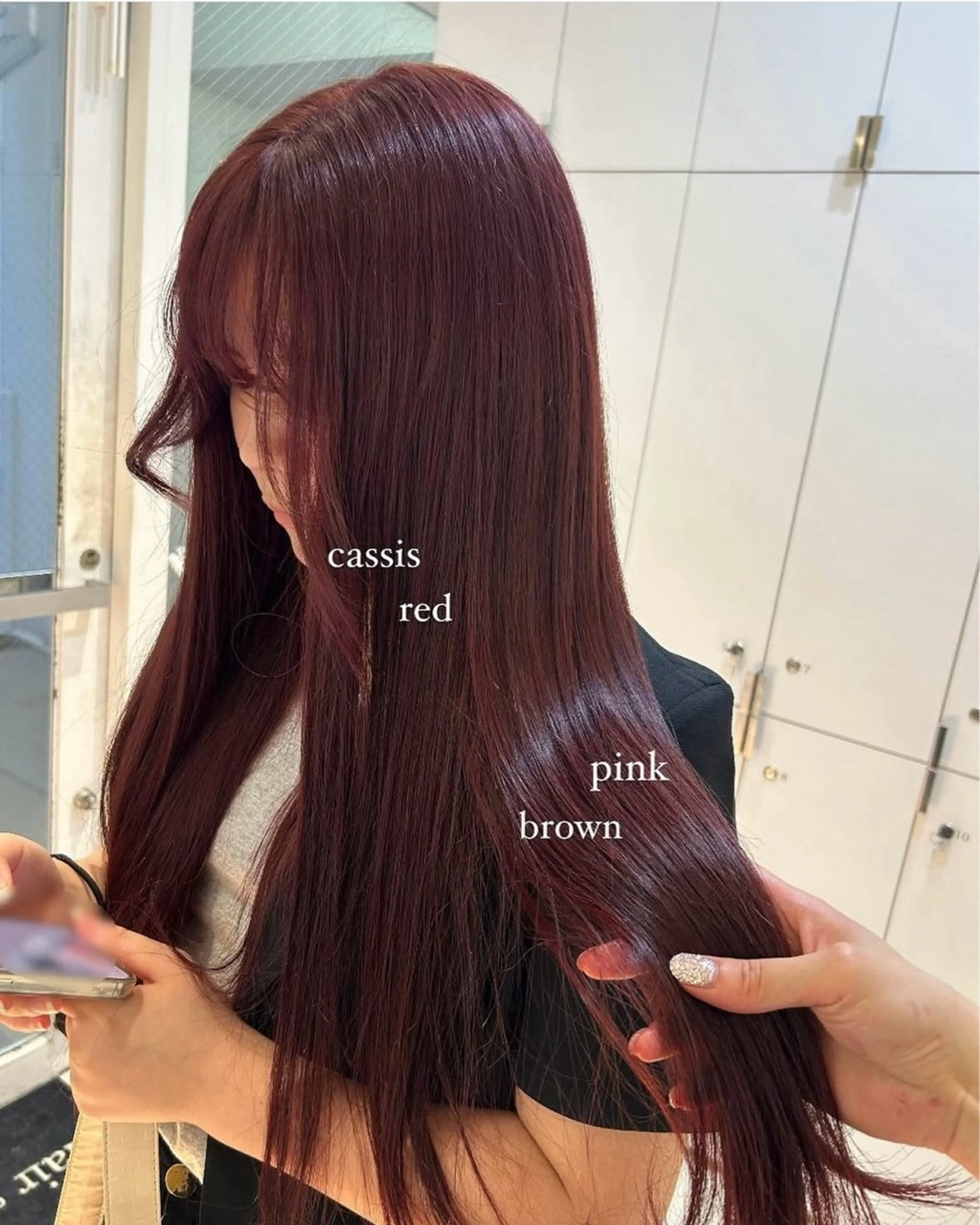 ロング カラー カシス ピンクカラー レッドカラー 《暖色/韓国hair 》🇰🇷桑原ユキネのヘアスタイル