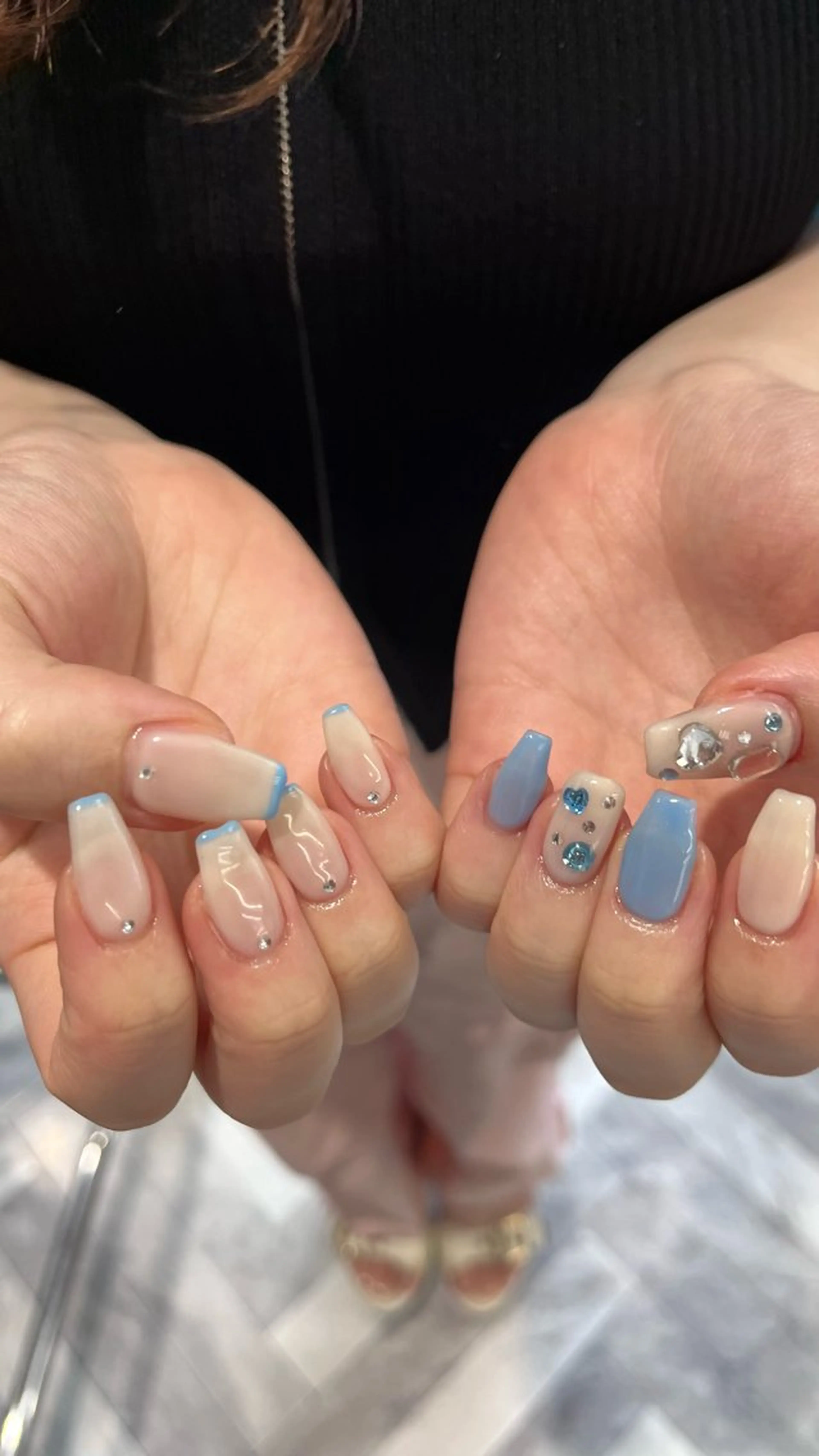 ネイル 長さ出し フレンチネイル ジェルネイル ガーリー グラデーション ハンドネイル mai🤍縮毛酸性ス トレート/アイリストのヘアスタイル