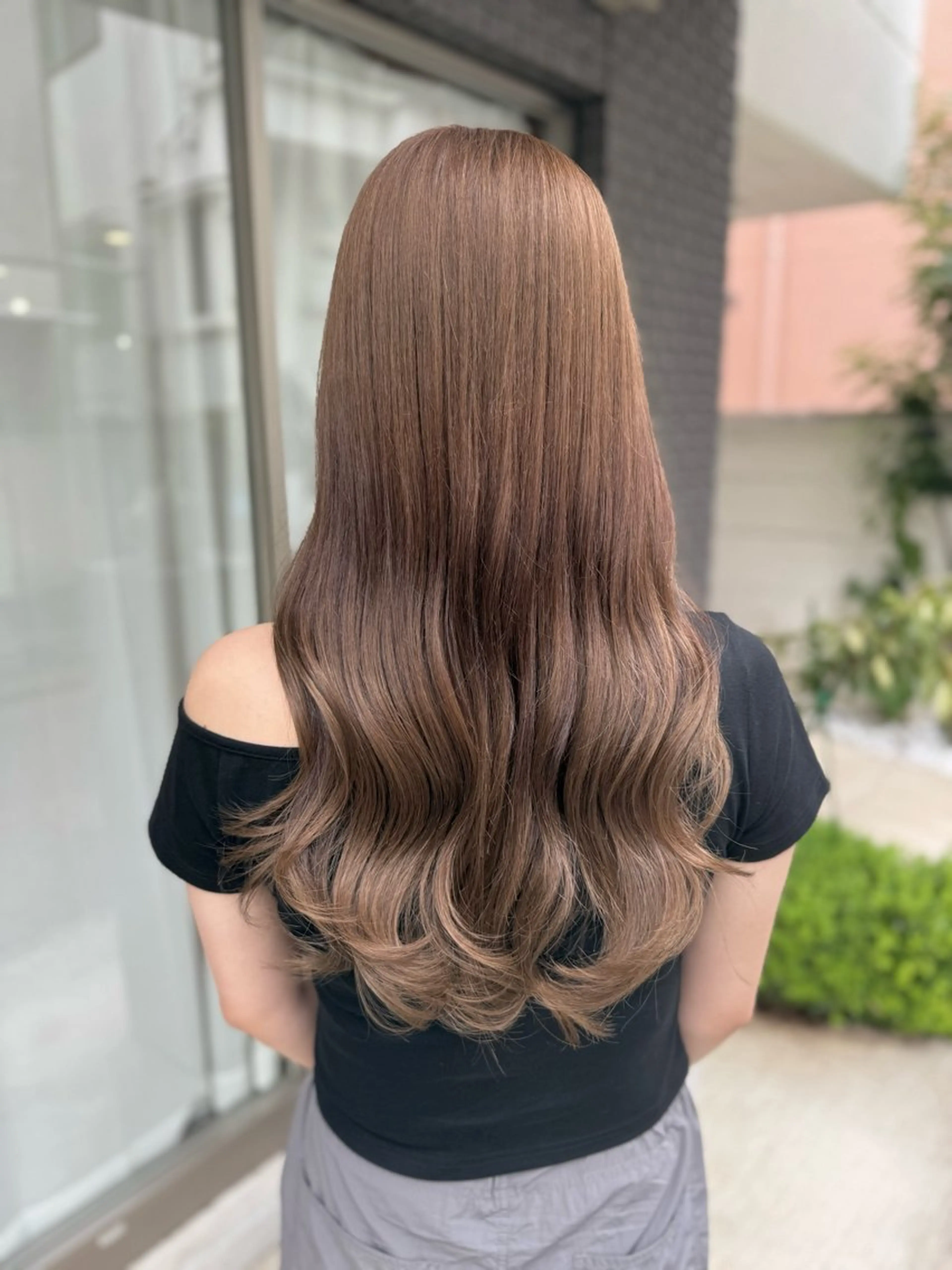 ロング カラー アッシュ ベージュカラー ブリーチ 透明感カラー ブリーチなしカラー カット ヘアカラー トリートメント グレージュ/透明感/ 韓国ヘア/RISAのヘアスタイル