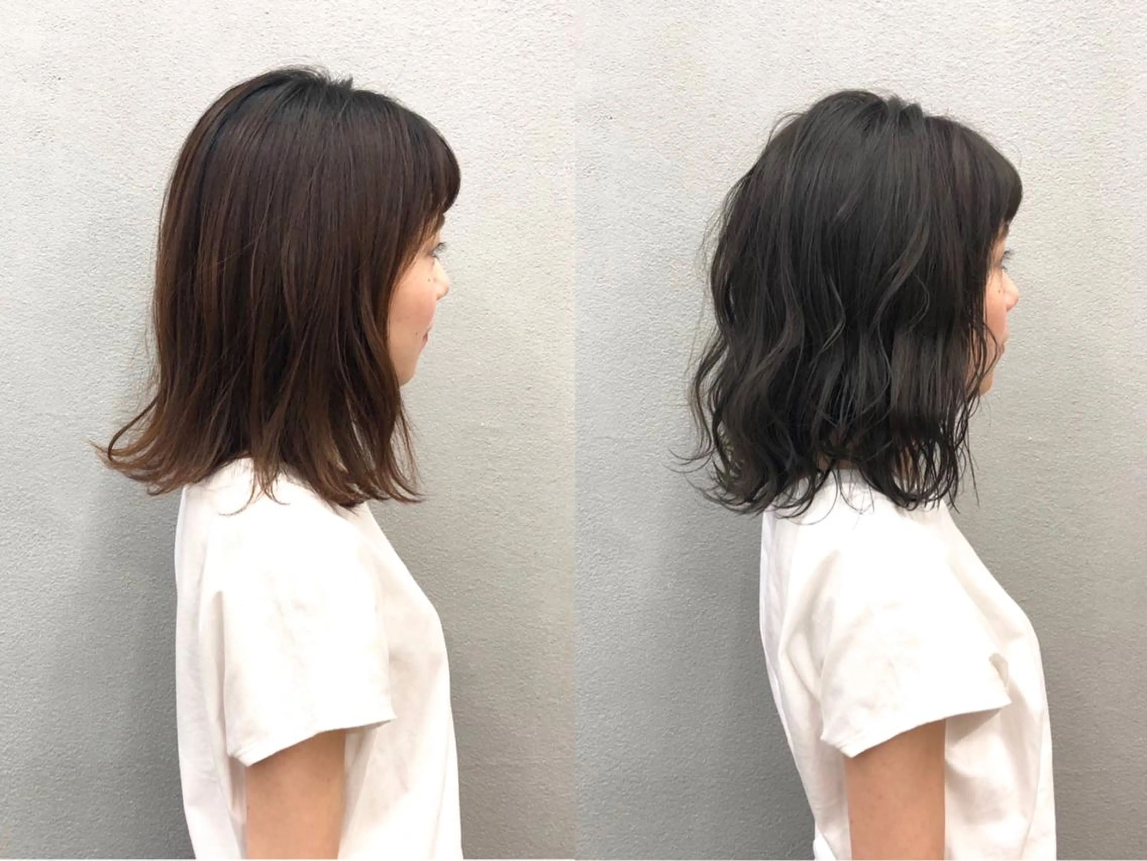 ミディアム カラー イルミナカラー ボブ カット ヘアカラー ボブ/ショート/ 白髪染め/メンズ葛西のヘアスタイル