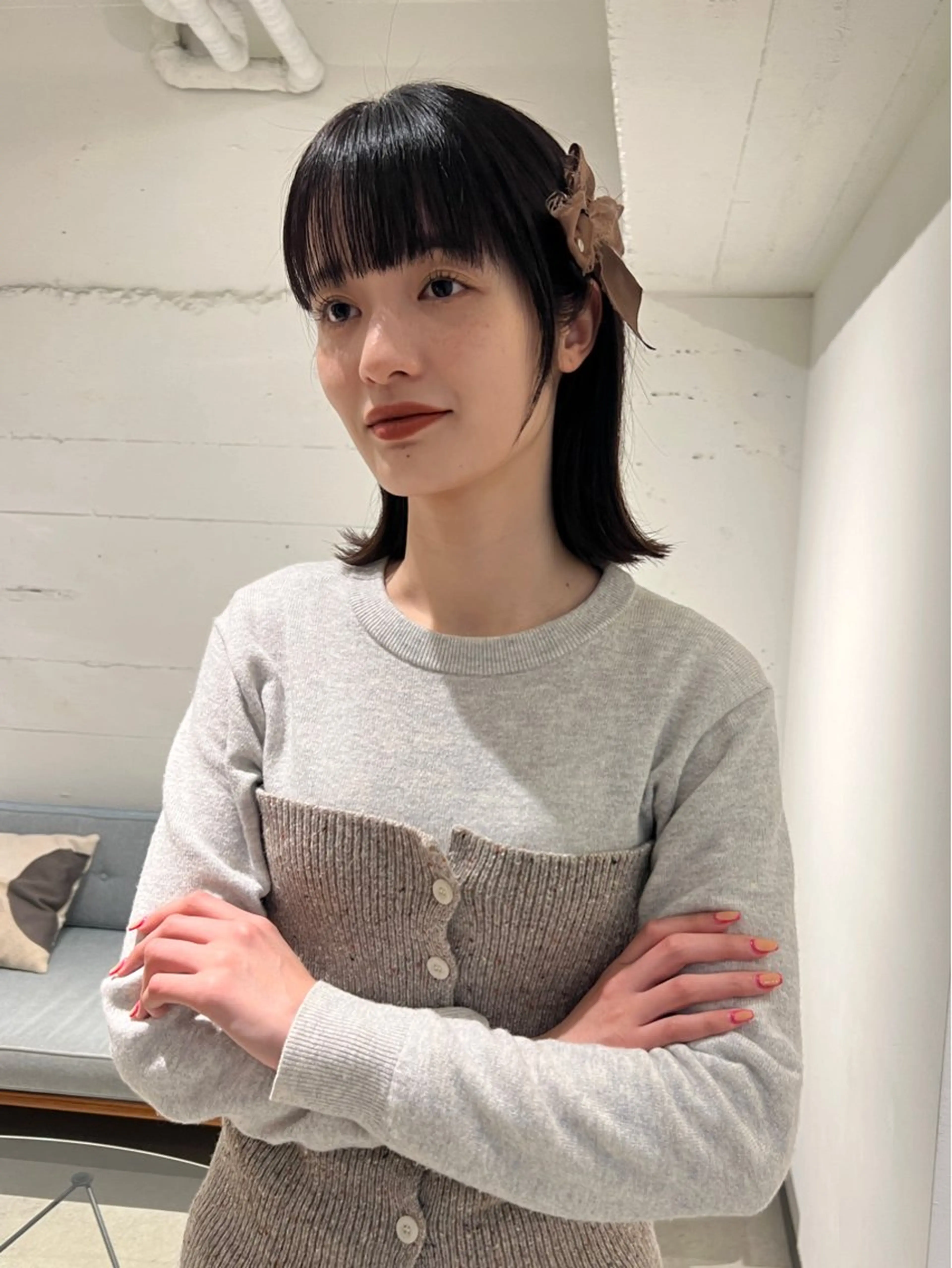 ミディアム 峯田 優花のヘアスタイル