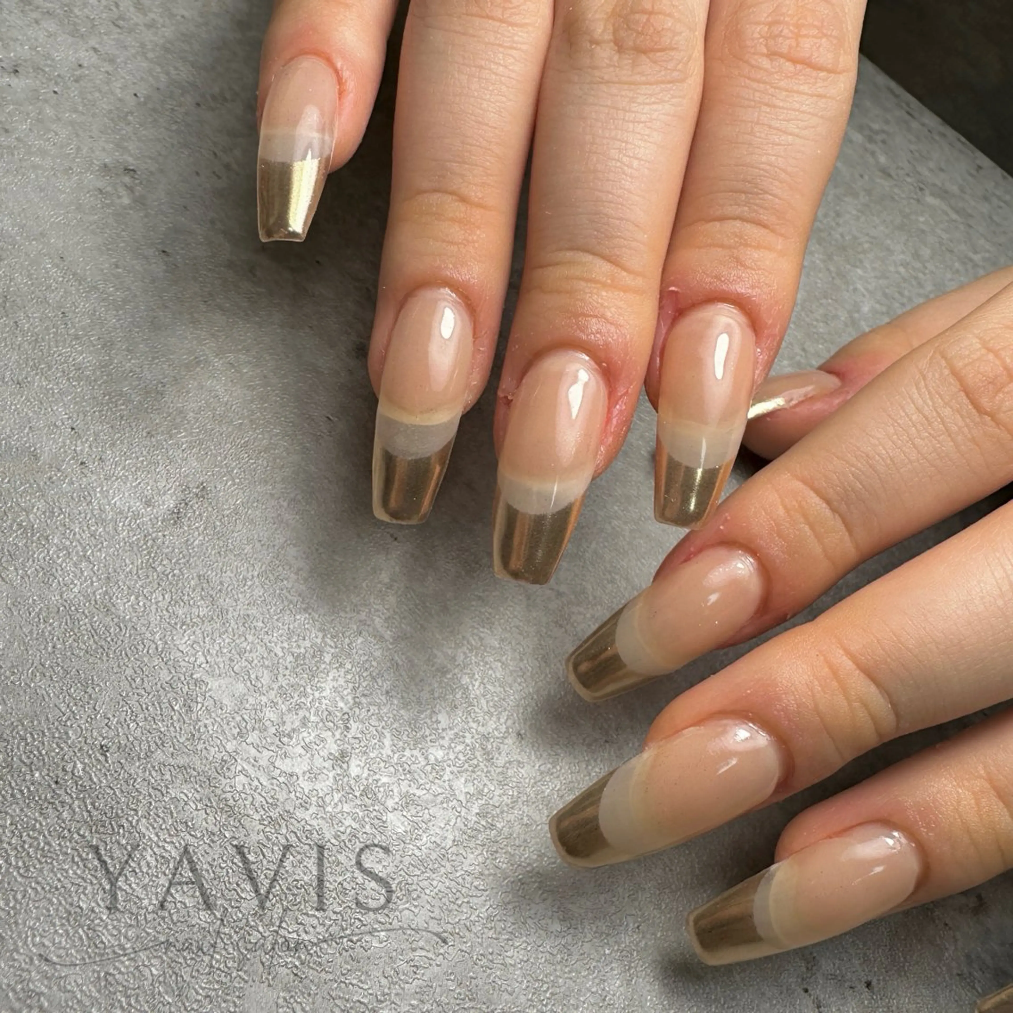 ネイル フレンチネイル ミラーネイル シンプルネイル ハンドネイル YAVIS_ nailのネイルデザイン