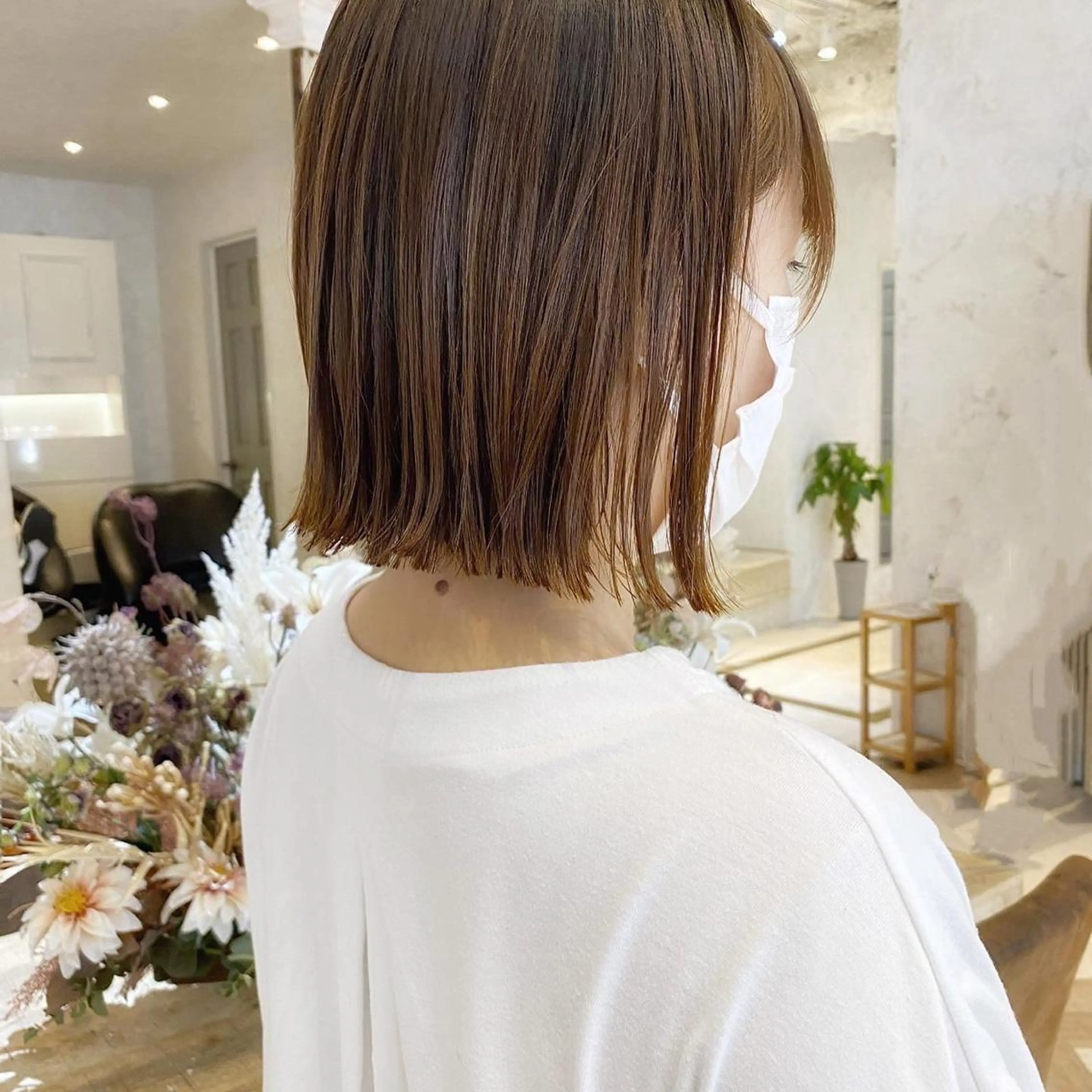 ミディアム カラー ボブ カット ヘアカラー トリートメント 小顔カット/レイヤー /ボブ/浅野恵大のヘアスタイル