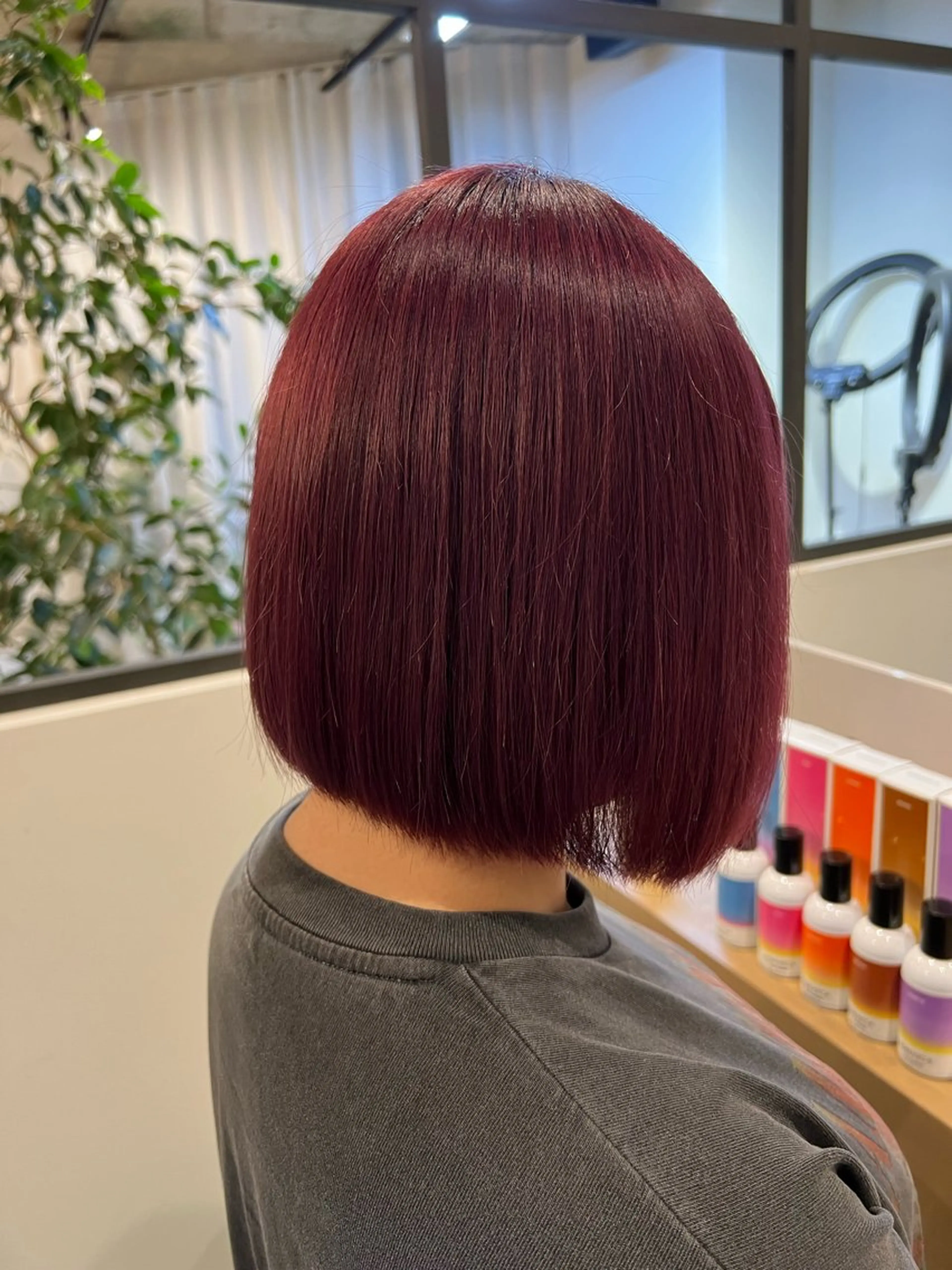 ミディアム カラー レッドカラー カット ヘアカラー トリートメント 髪質改善/艶髪カラー 関野文也のヘアスタイル