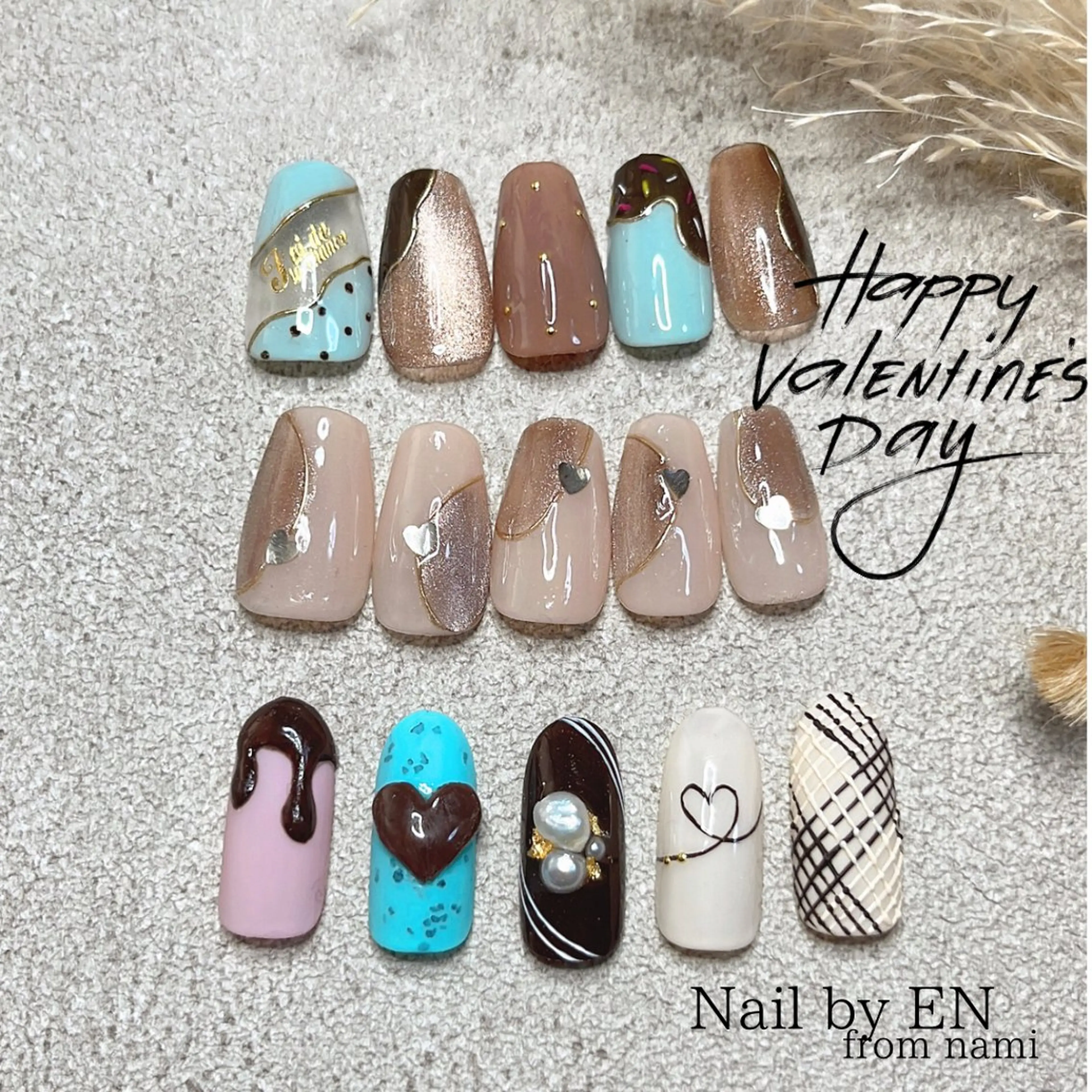 ネイル バレンタイン Nail&Wax by ENのネイルデザイン