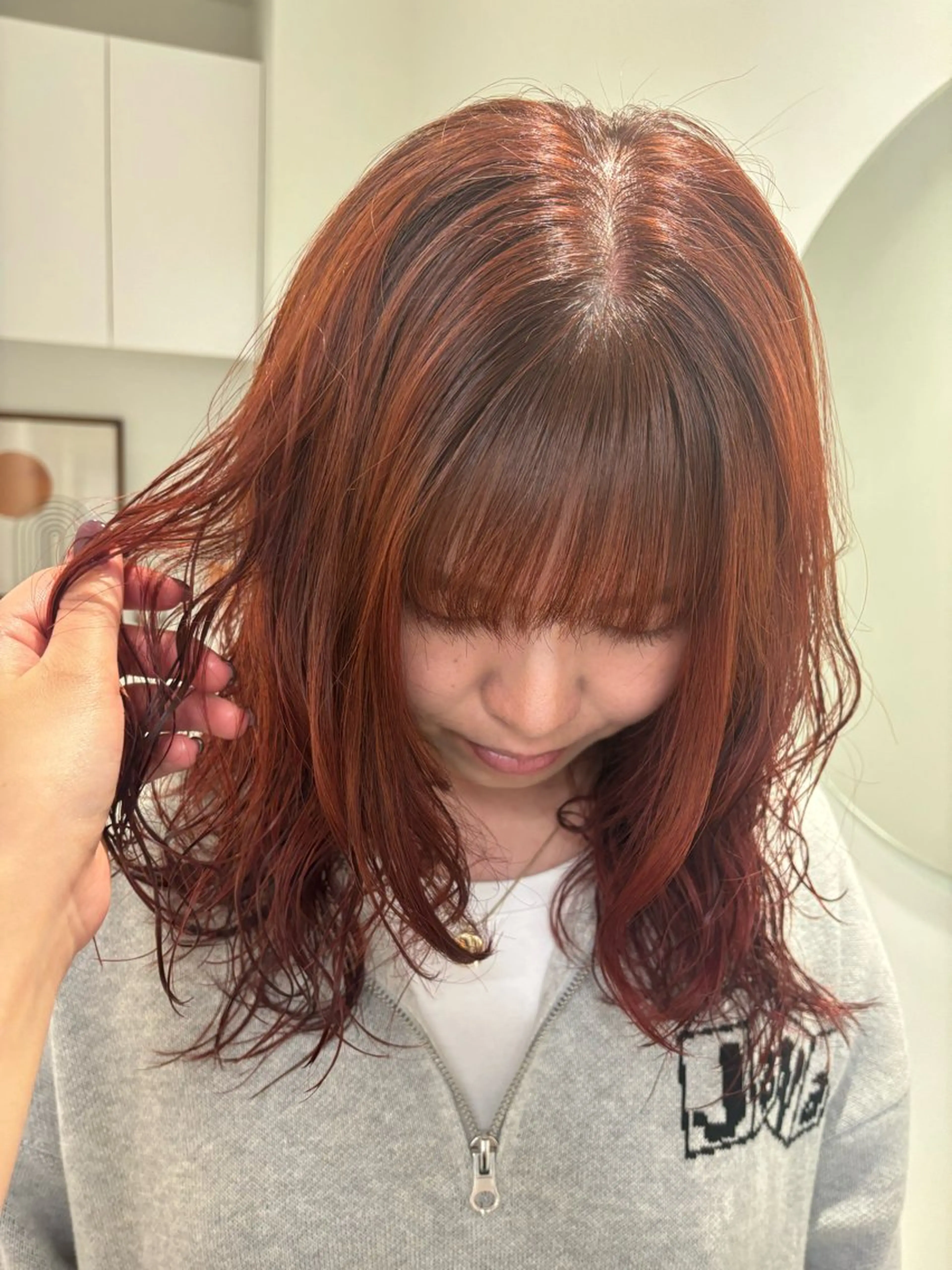 セミロング ヘアカラー Rin🔔/ボブ/ 透明感カラー🤎のヘアスタイル