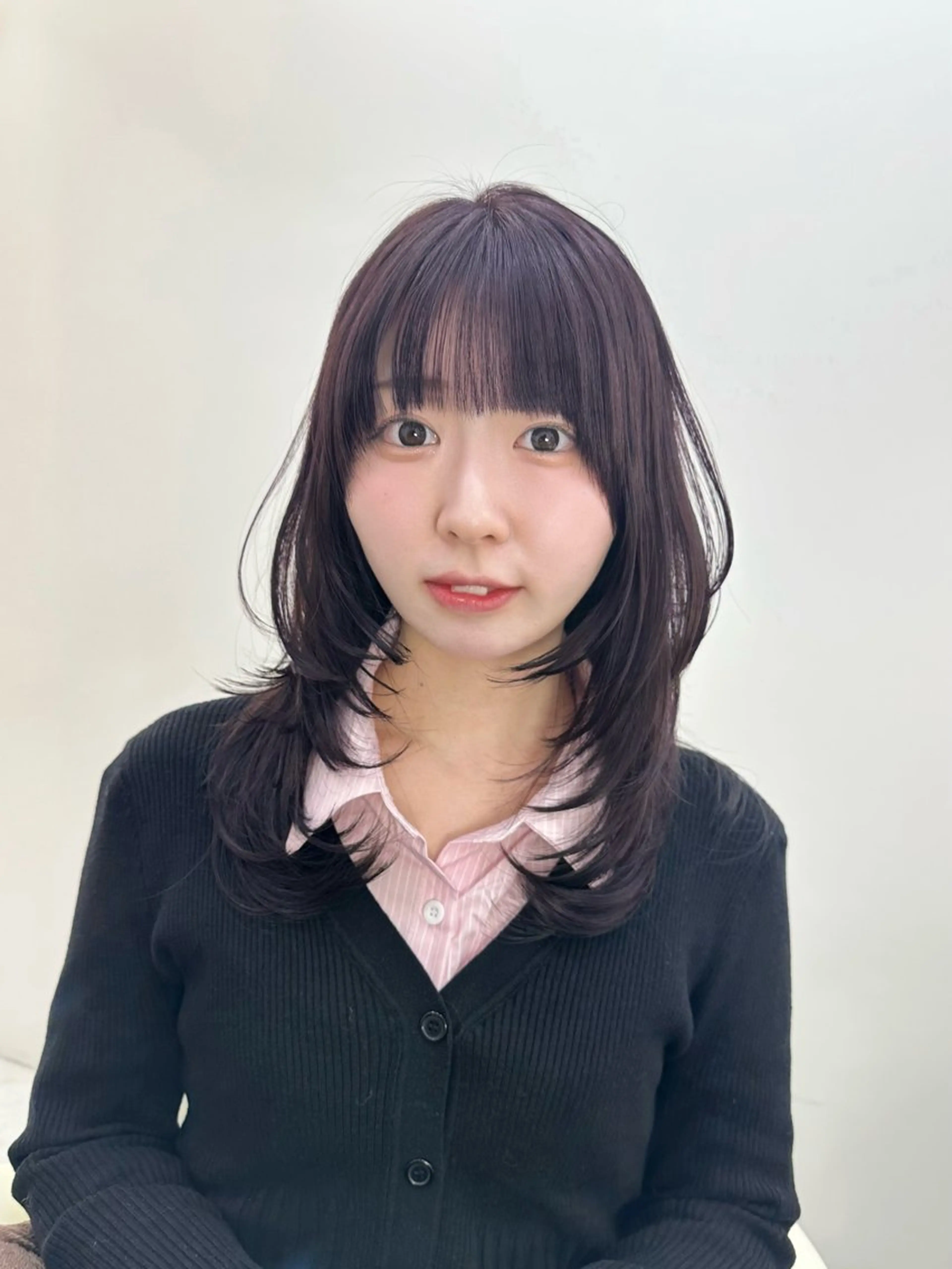 ロング カラー ブリーチ ブリーチなしカラー 髪質改善 韓国風ヘア レイヤーカット カット ヘアカラー トリートメント ヘアセット ARMONY表参道店所属・韓国風レイヤーカラー ライムのヘアスタイル