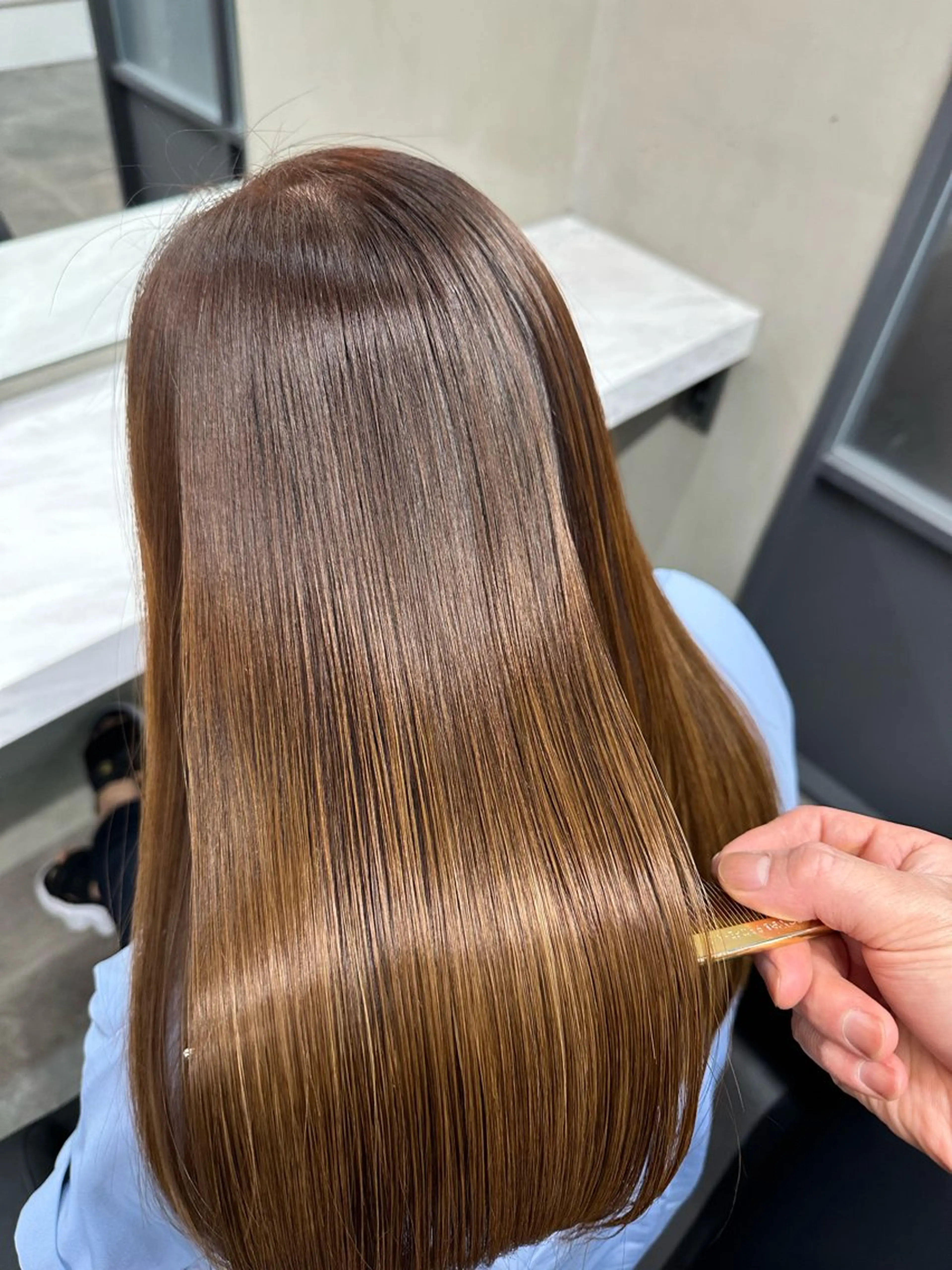 ロング 髪質改善 トリートメント カット 縮毛矯正 トリートメント Allen hair 田中勇次のヘアスタイル