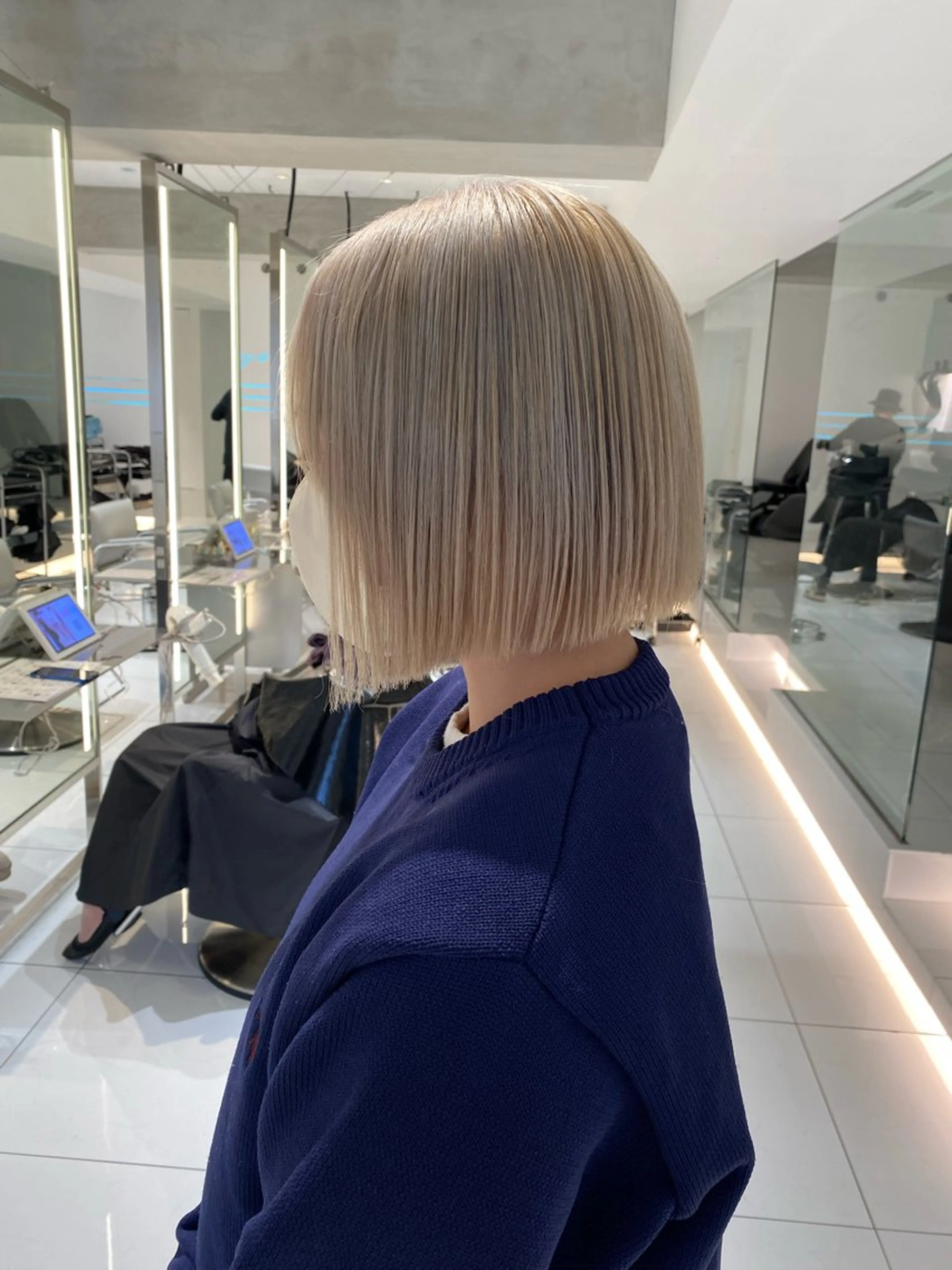 カラー ベージュカラー ハイトーンカラー ハイトーンベージュ ヘアカラー mellowman所属・YUMA /ボブ/艶カラーのヘアスタイル