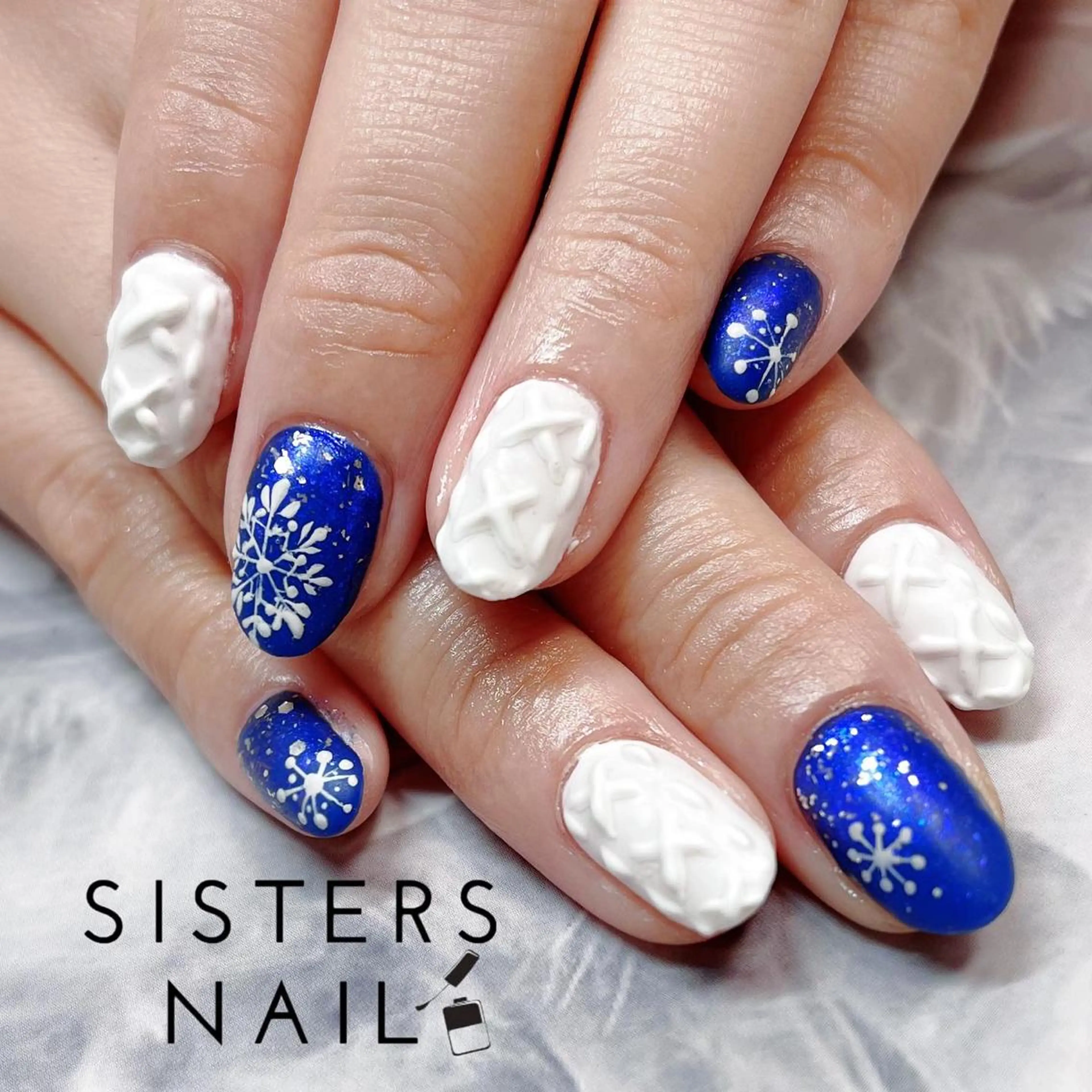 ネイル アートネイル キラキラネイル マットネイル 冬ネイル sisters nail.fのネイルデザイン