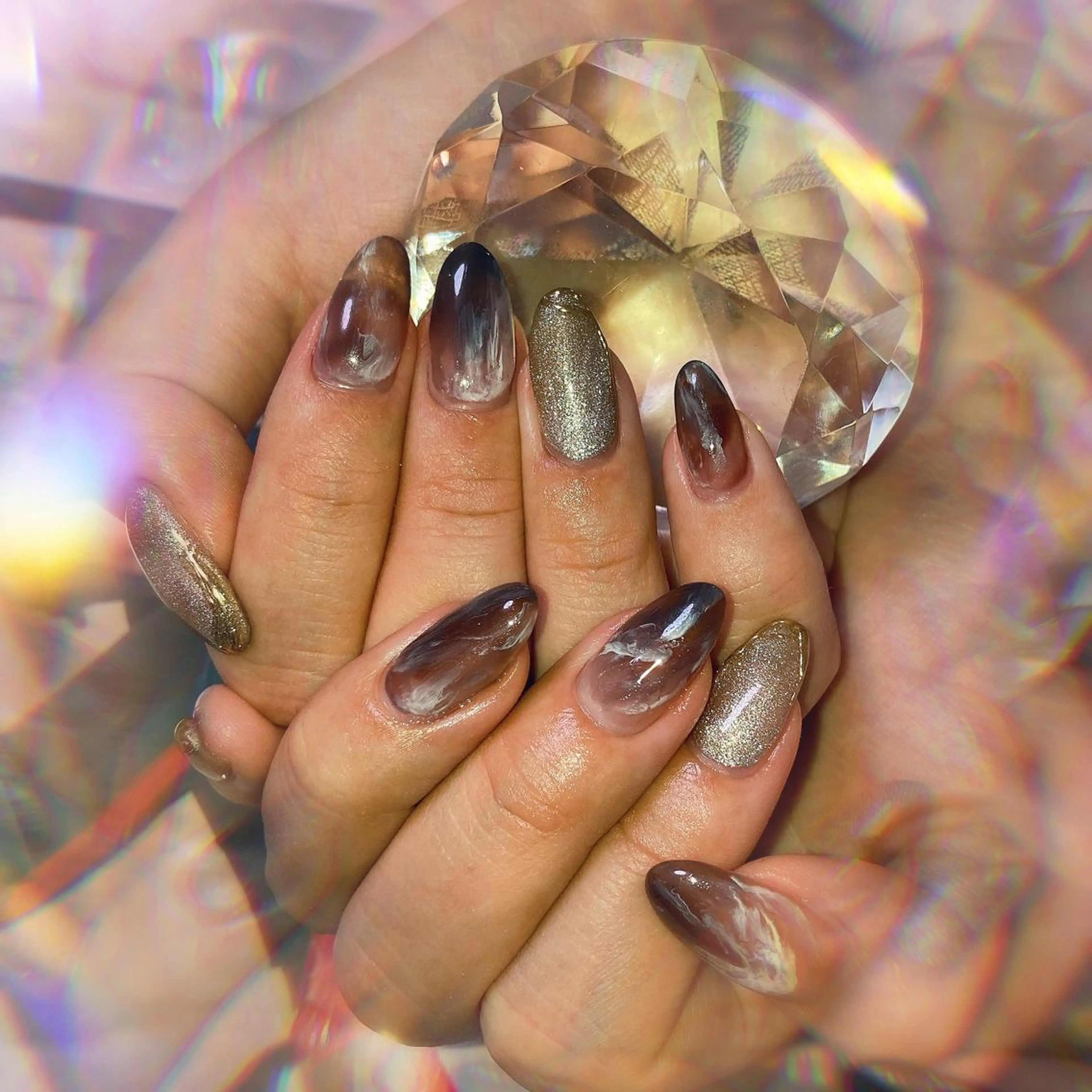ミディアム ネイル ハンドネイル ハンドケア 💎ビューティサロン 湘南　RIRAN💎のネイルデザイン