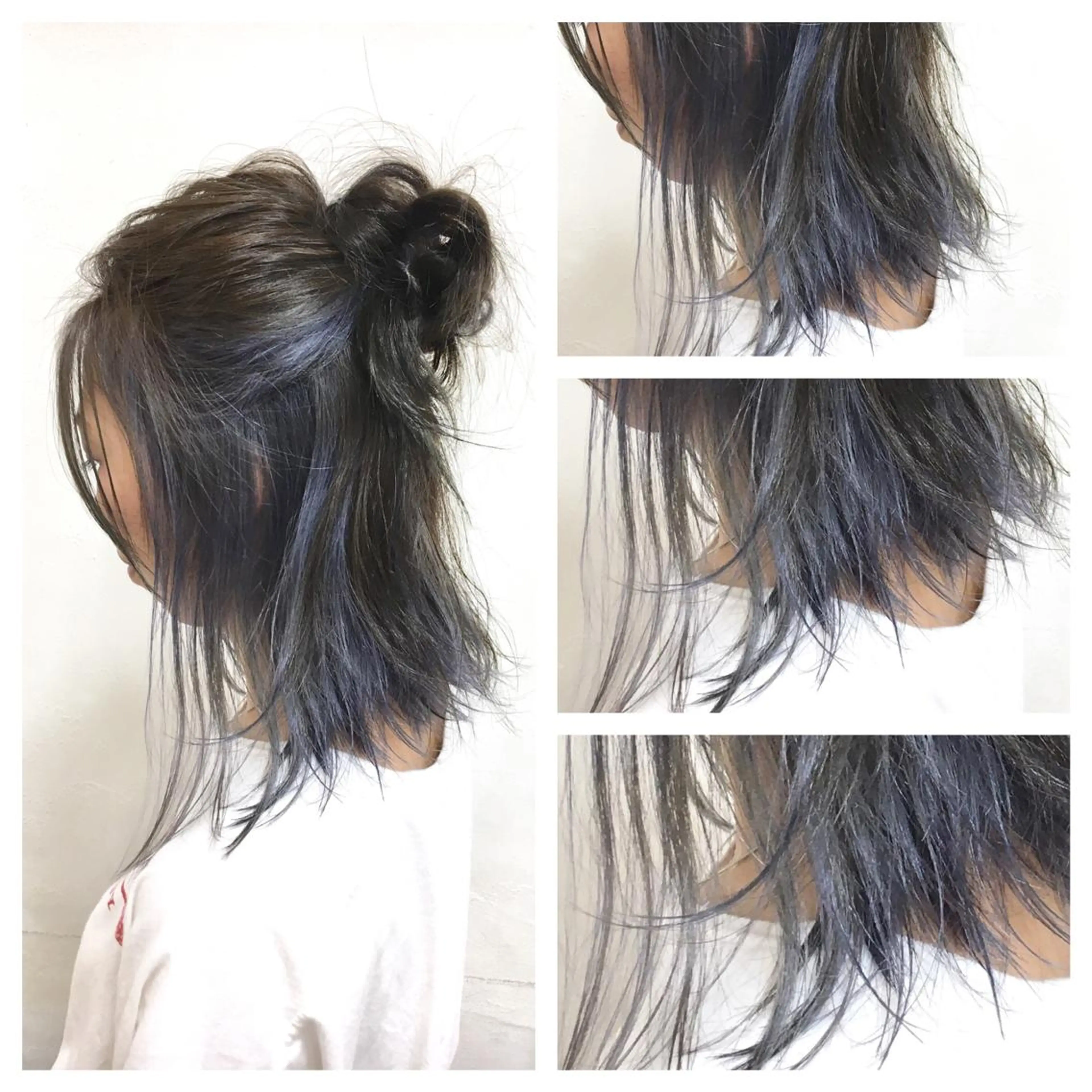 ミディアム カラー アッシュ アッシュグレー アッシュグレージュ グレージュ インナーカラー ヘアカラー 萩原 博のヘアスタイル