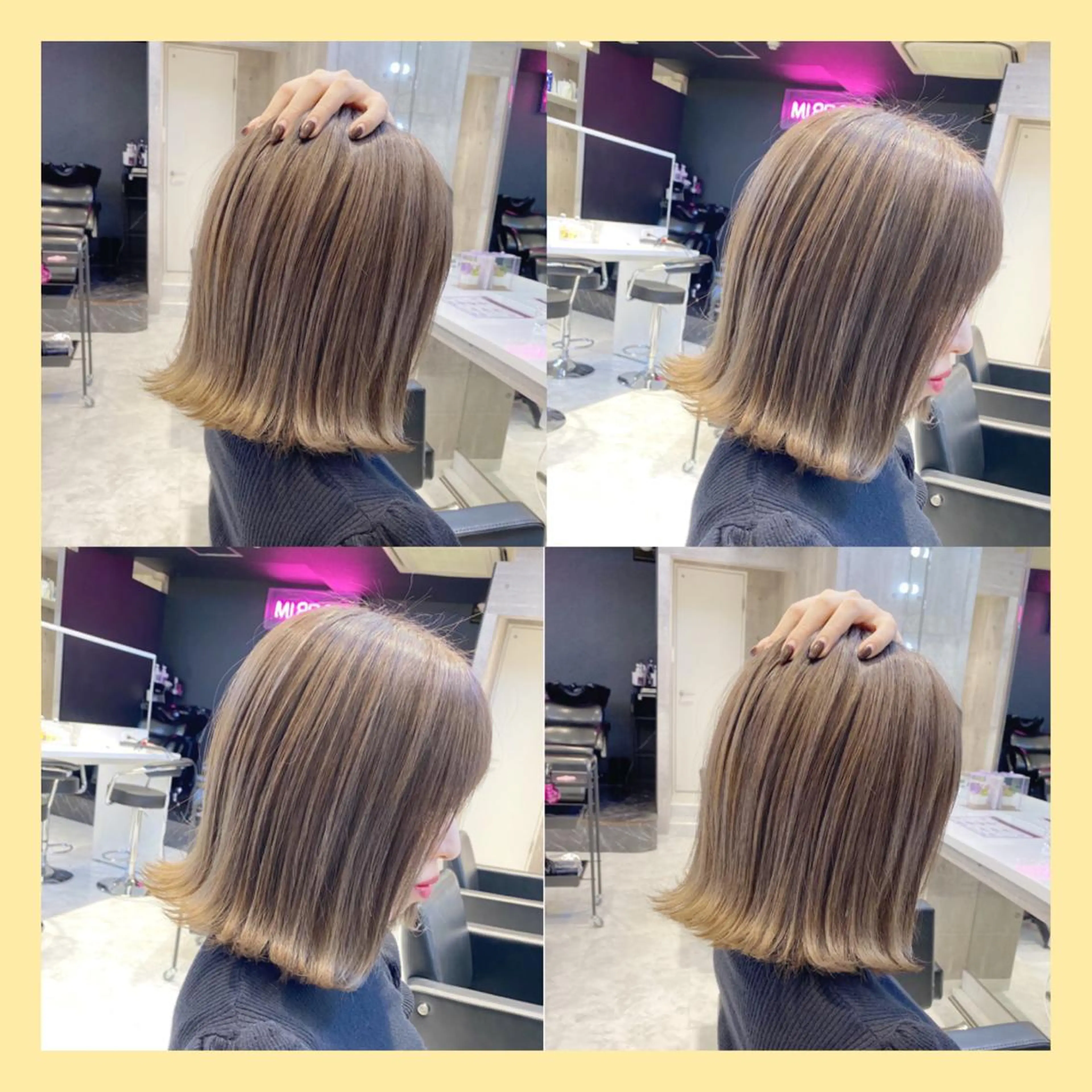 ミディアム レイヤーカット 💛ムラ修正ブリーチ 💛YUUのヘアスタイル