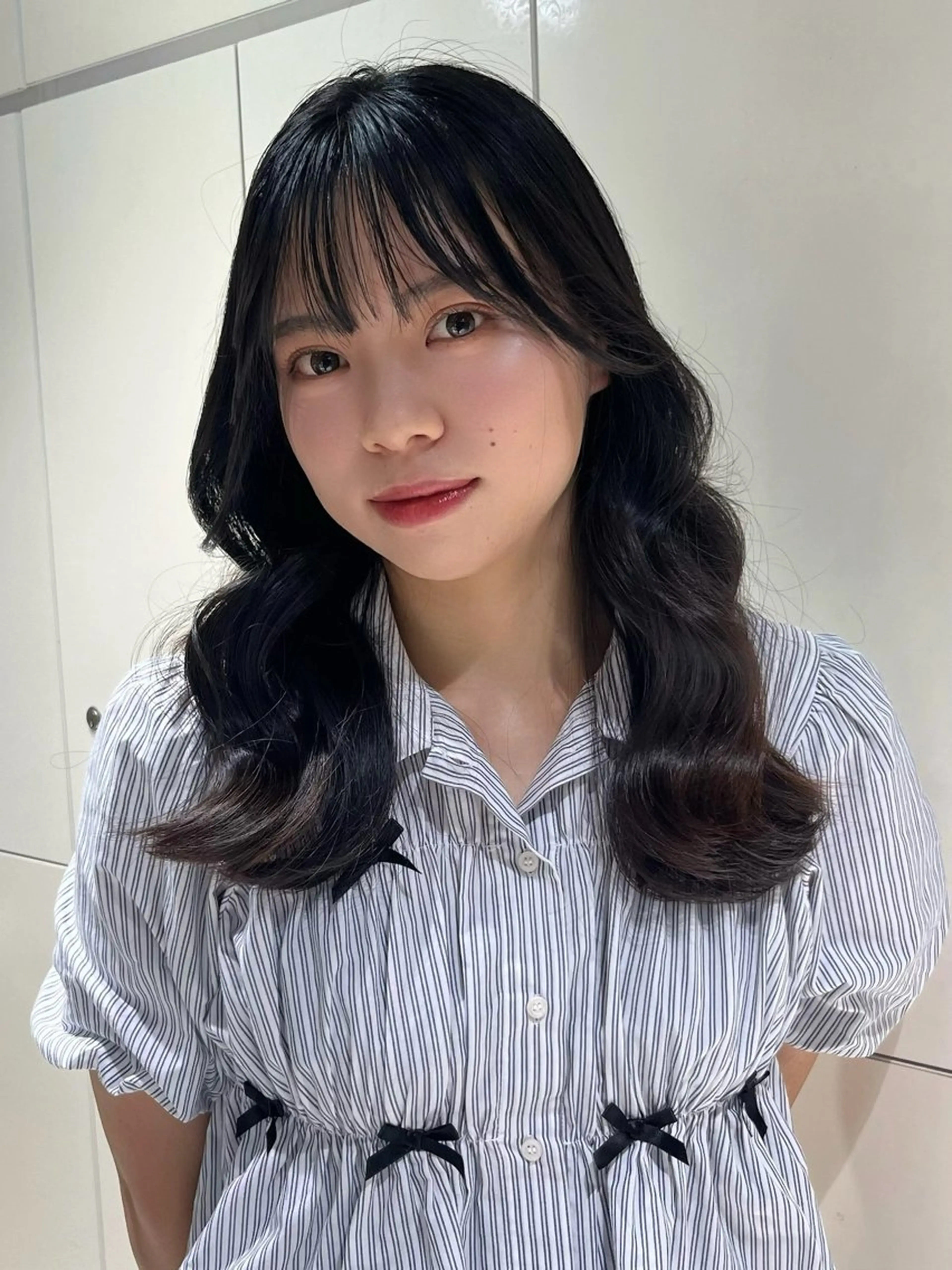 ミディアム ヘアカラー トリートメント 髪質改善/透明感カラ ー/レイヤー/あやはのヘアスタイル