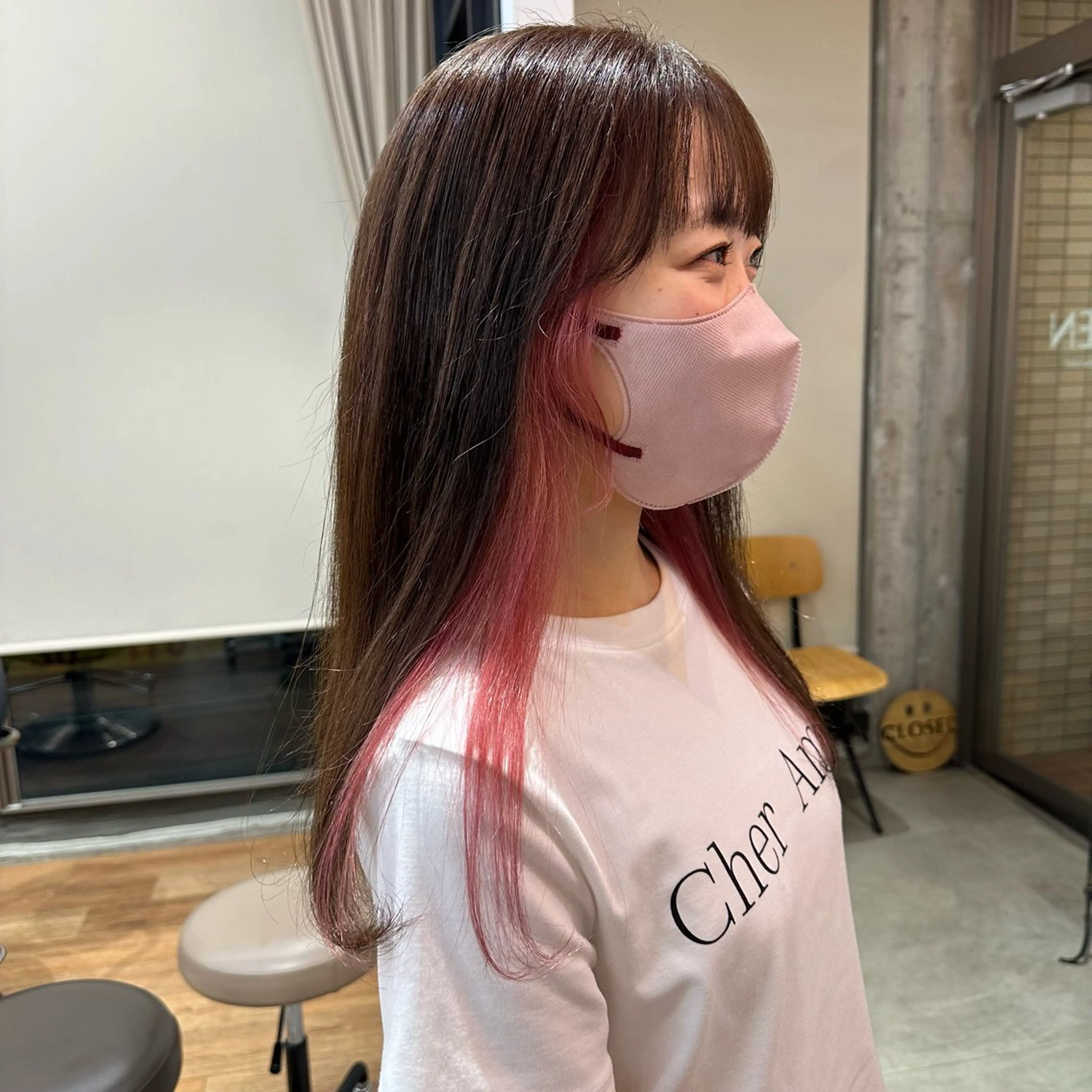 ミディアム カラー ピンクカラー ヘアカラー さとう あやかのヘアスタイル