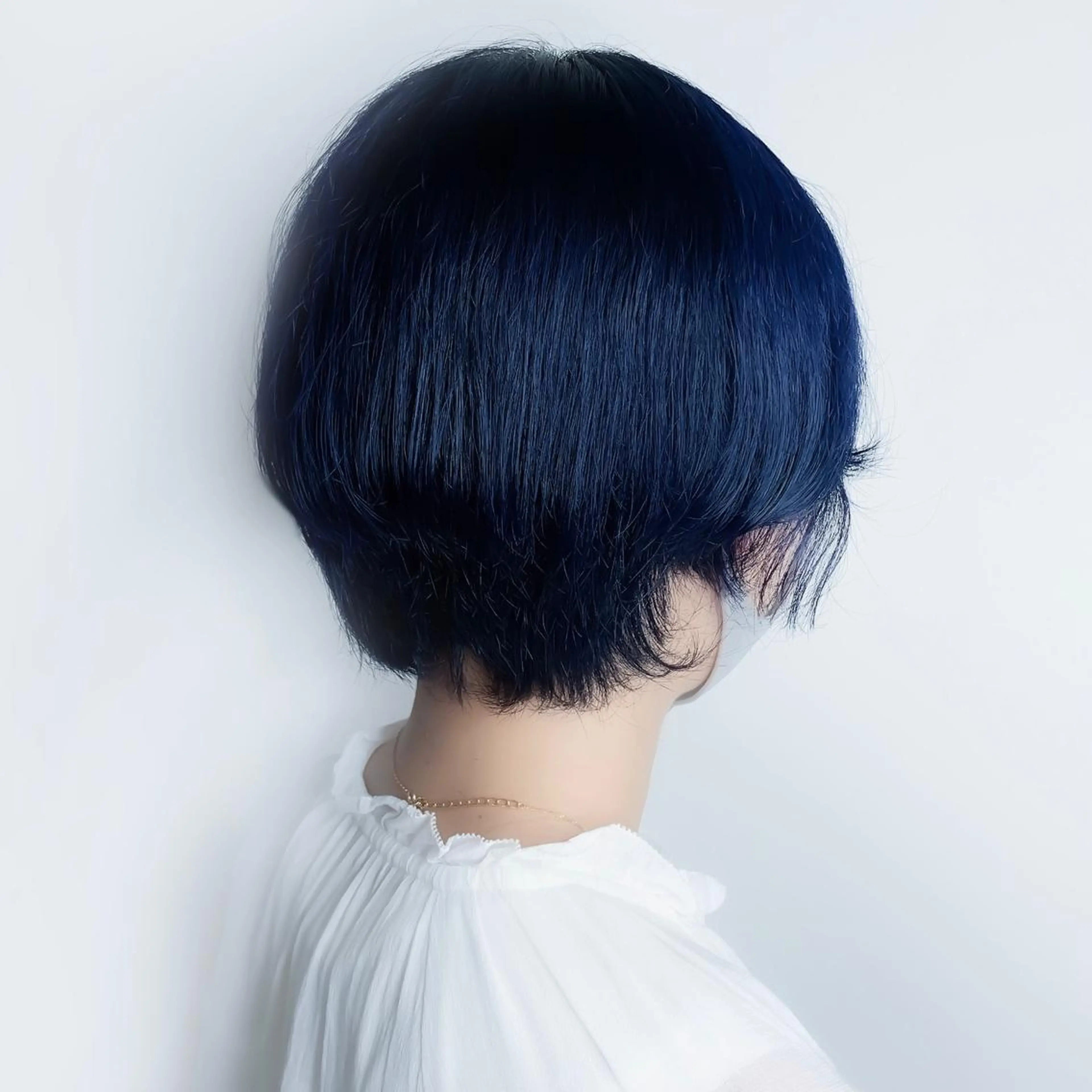 ショート カラー 黒髪 ブリーチ ブルーカラー ブルーブラック ネイビーカラー ﾖｼﾅｶﾞﾏﾕ🦕 透明感カラーのヘアスタイル