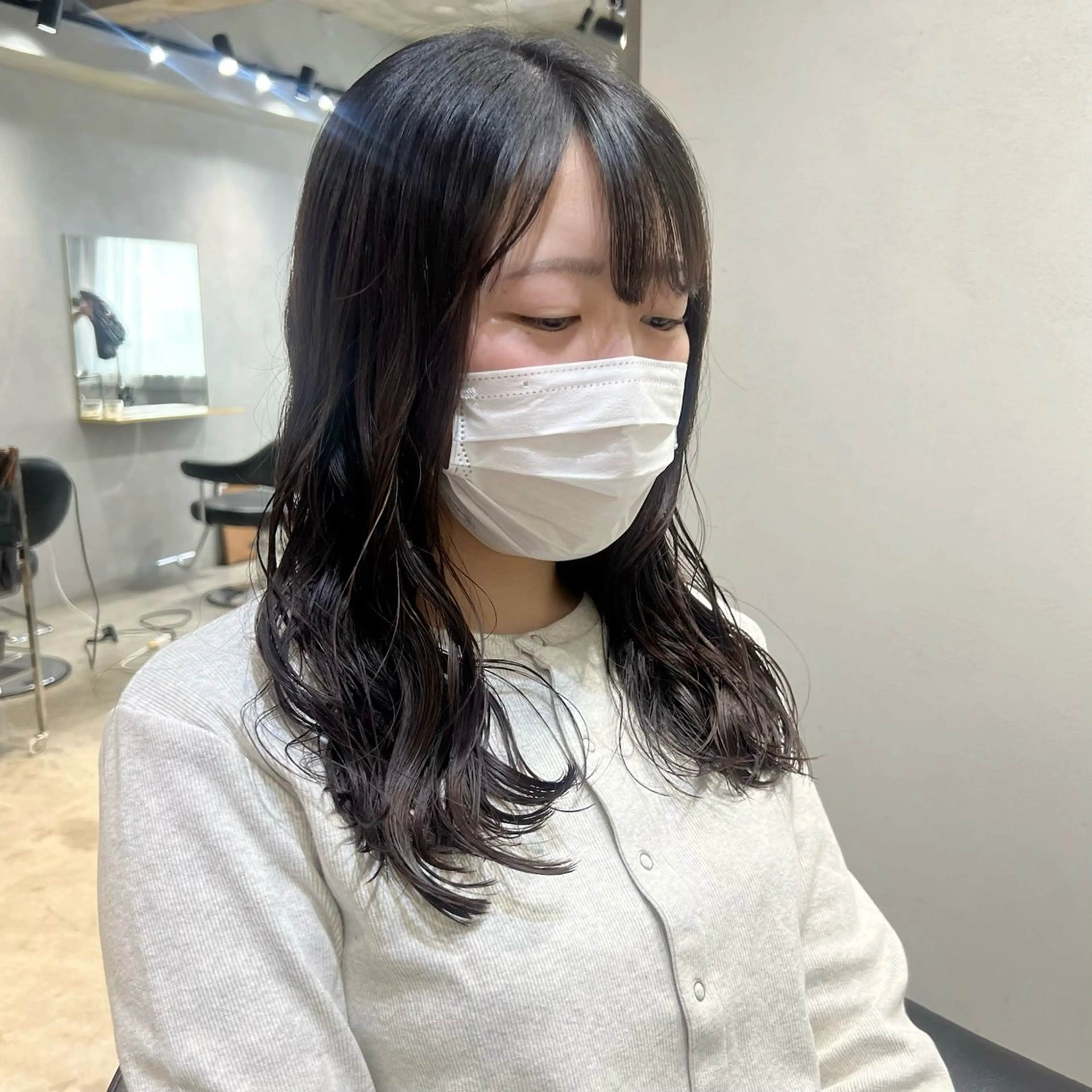 セミロング カラー パーマ セミロングパーマ ALLY(アリー)所属・akane/ボブ /オリーブ/ブラウンのヘアスタイル