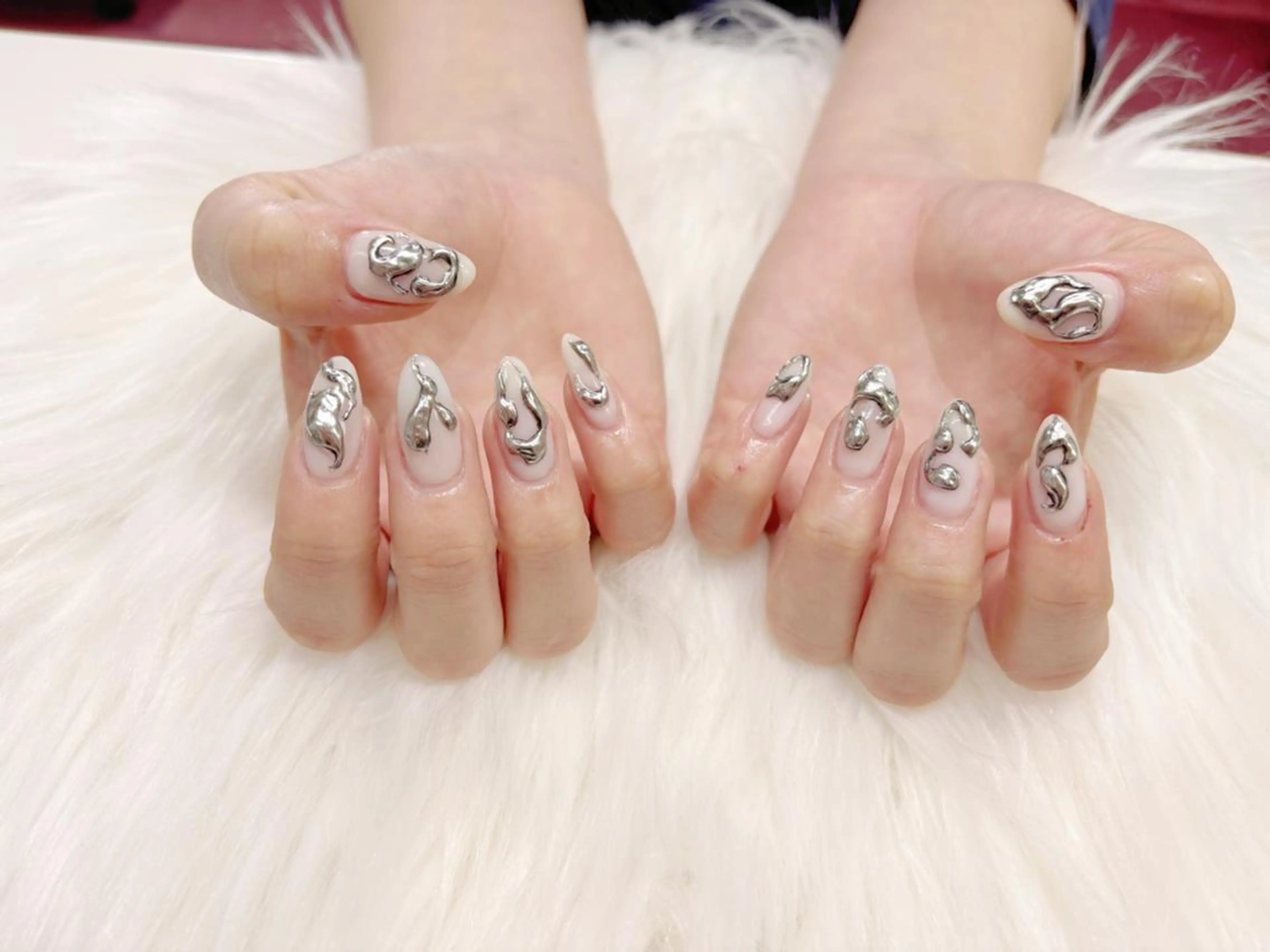 ネイル 長さ出し ジェルネイル 持ち込み パラジェル 春ネイル ハンドネイル リラネイル Aikenのネイルデザイン