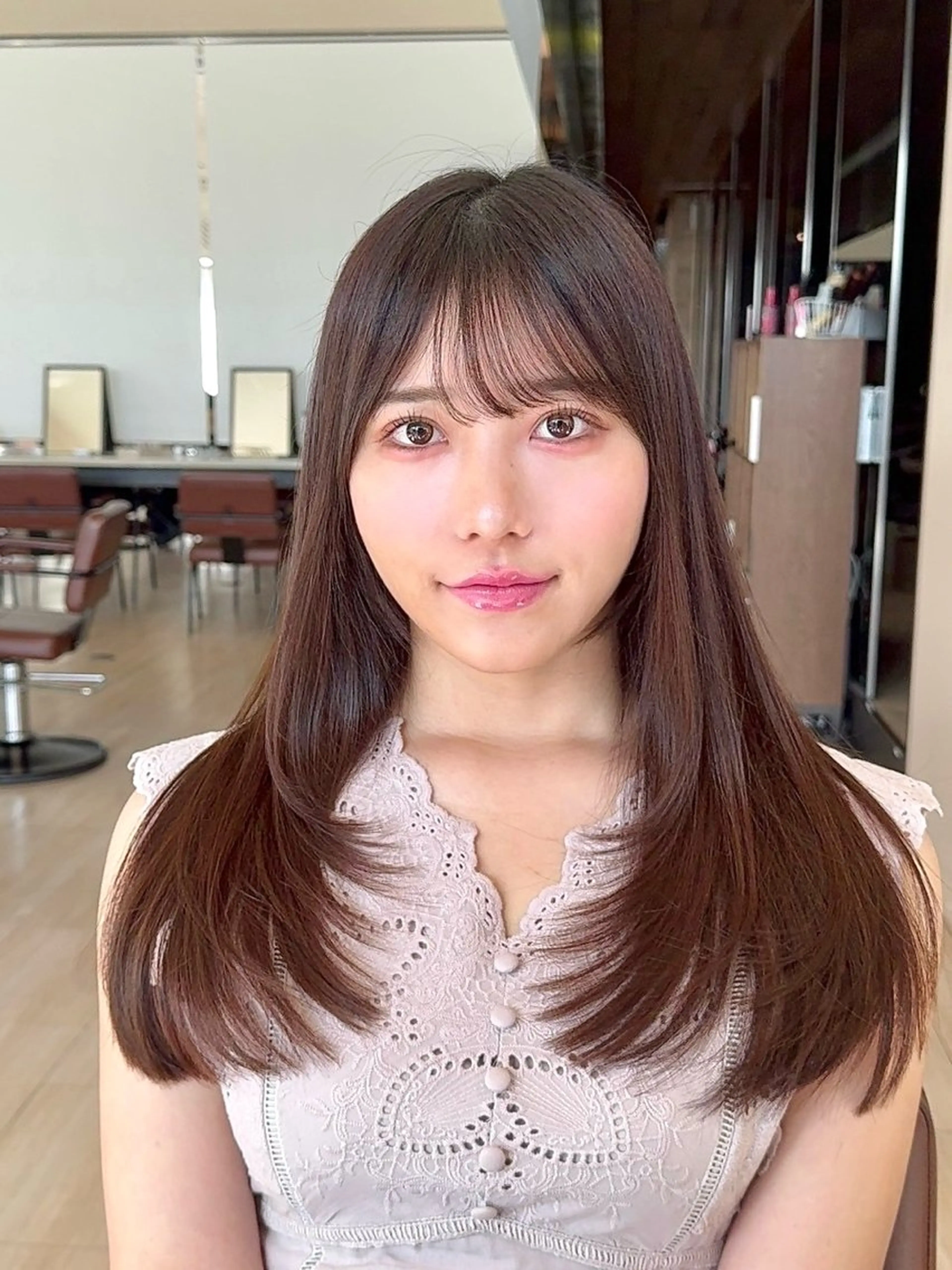 ミディアム カラー ヘアアレンジ カット ヘアカラー トリートメント 最小顔周り&レイヤー 特化/池袋/kokiのヘアスタイル