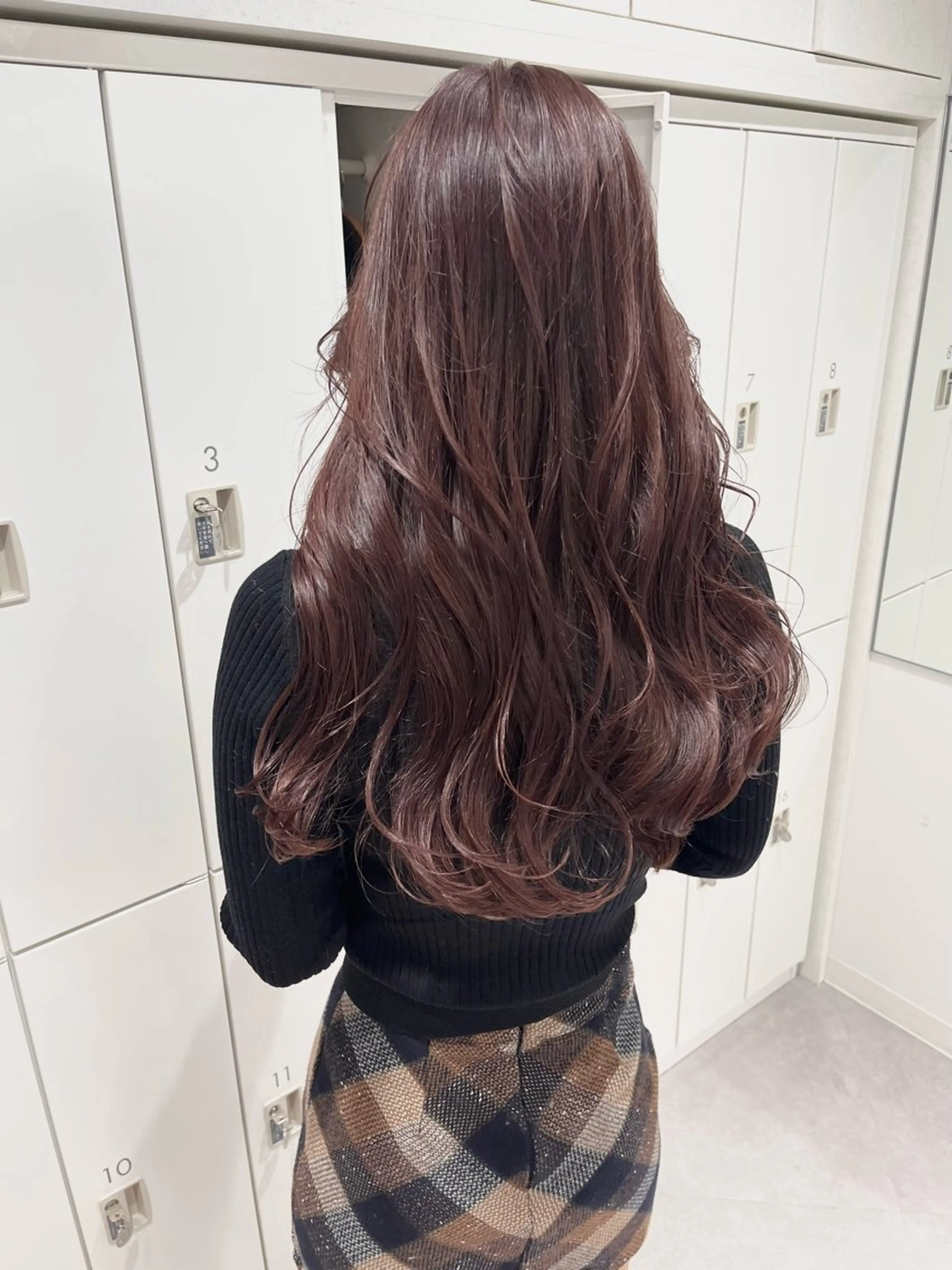 ロング カラー ブラウンカラー ラベンダーカラー ピンクカラー ピンクブラウン ピンクラベンダー カット ヘアカラー トリートメント 韓国レイヤー/新宿/ 髪質改善/岡崎のヘアスタイル