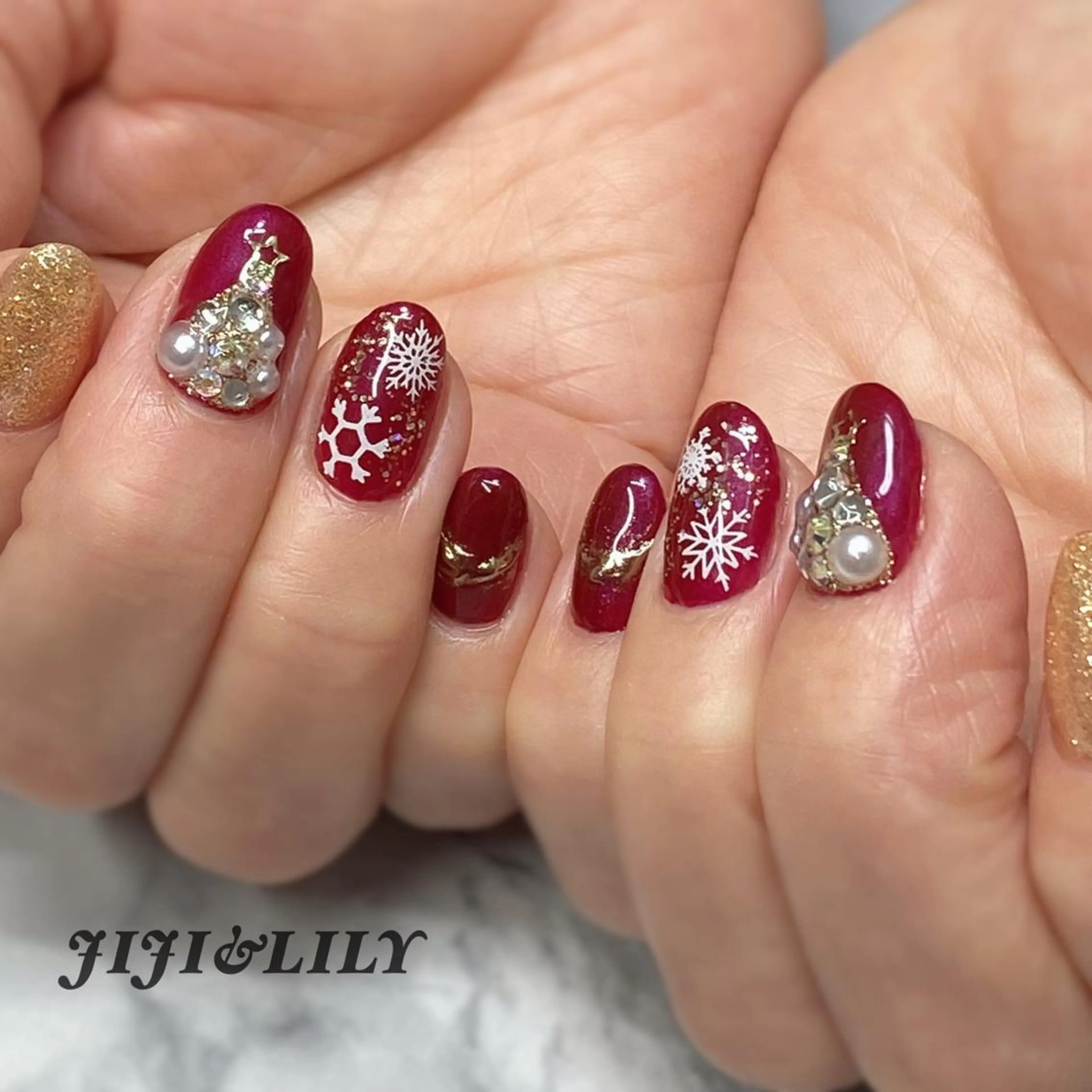ネイル 冬ネイル クリスマス ハンドネイル 豊田 圭子のネイルデザイン