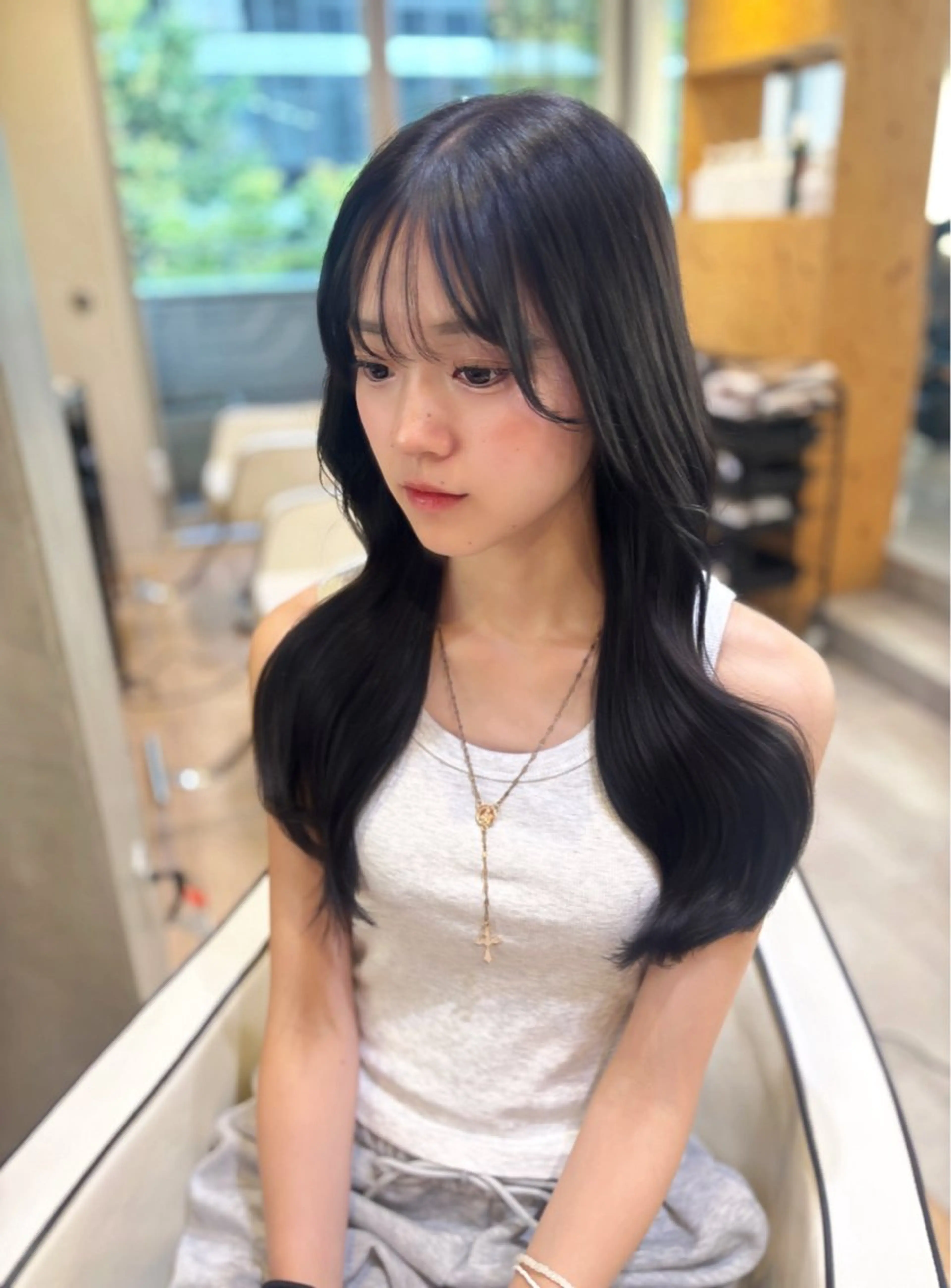 ロング カット ヘアカラー 女性専用サロン iiro所属・hina/透明感🍒 【元町】のヘアスタイル