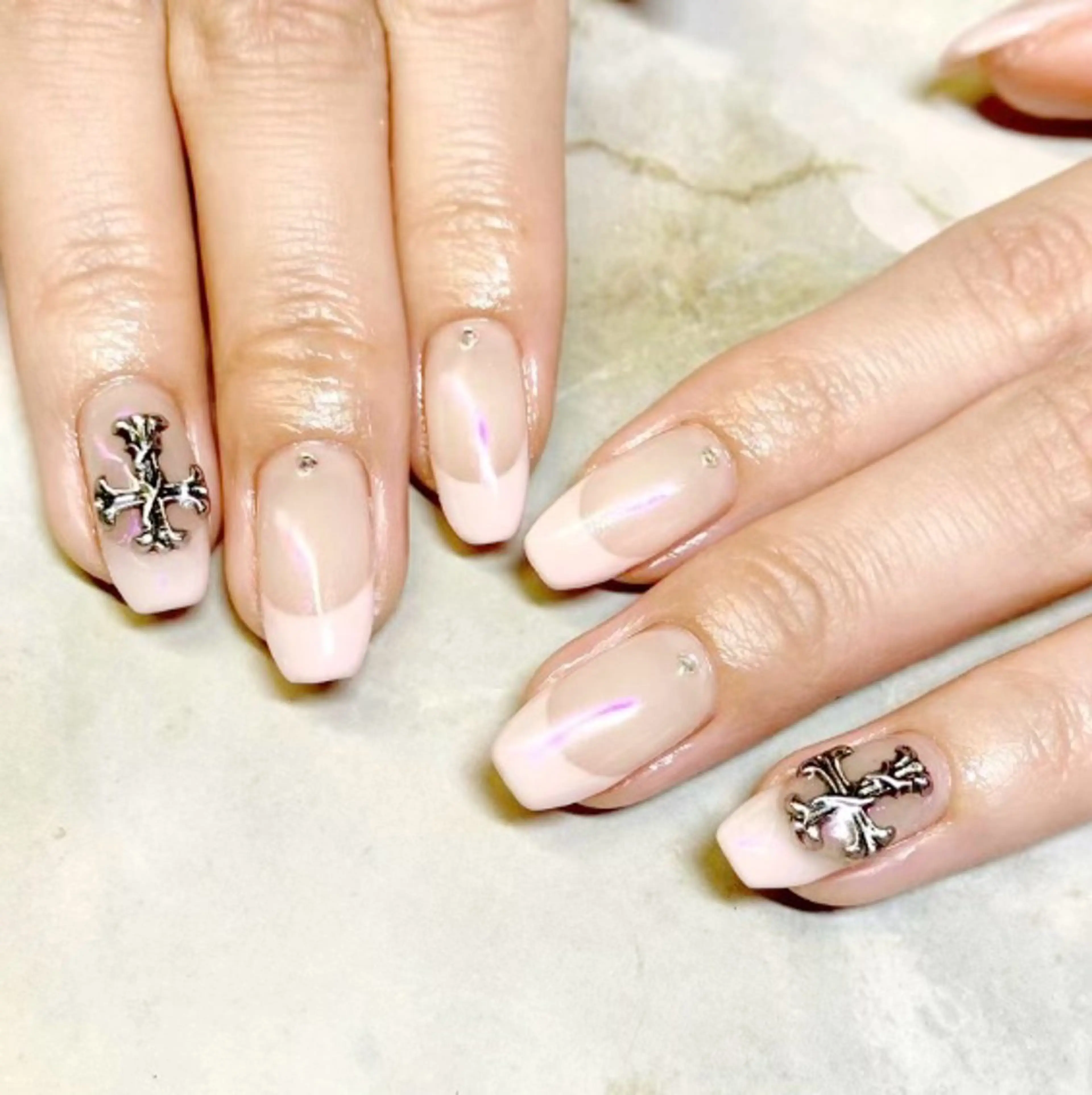 ネイル フレンチネイル ミラーネイル ハンドネイル rii 　nail所属・rii  nail rikoのネイルデザイン