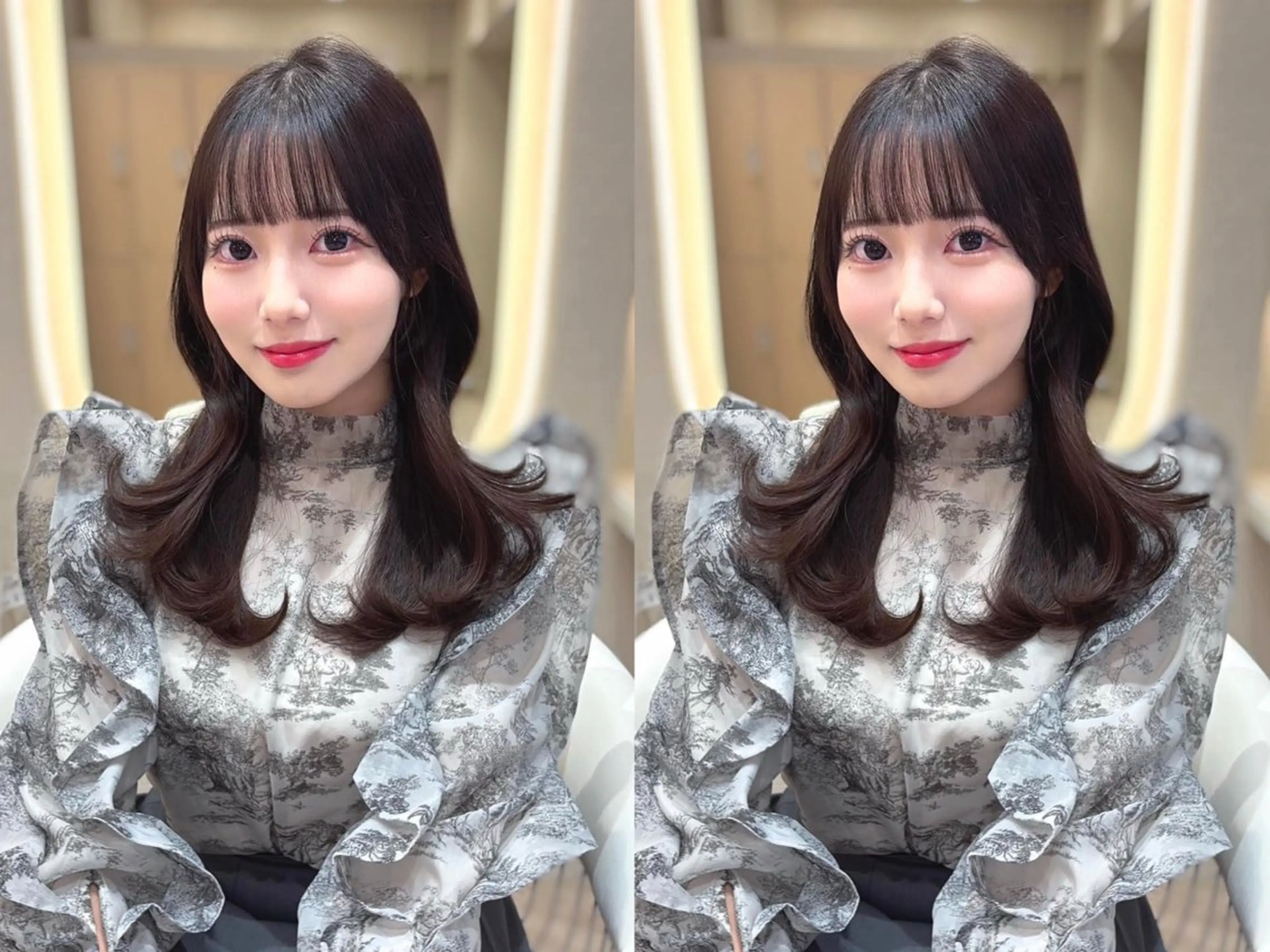 セミロング カット トリートメント 上品♡韓国レイヤー ‎🤍のの‎🤍のヘアスタイル