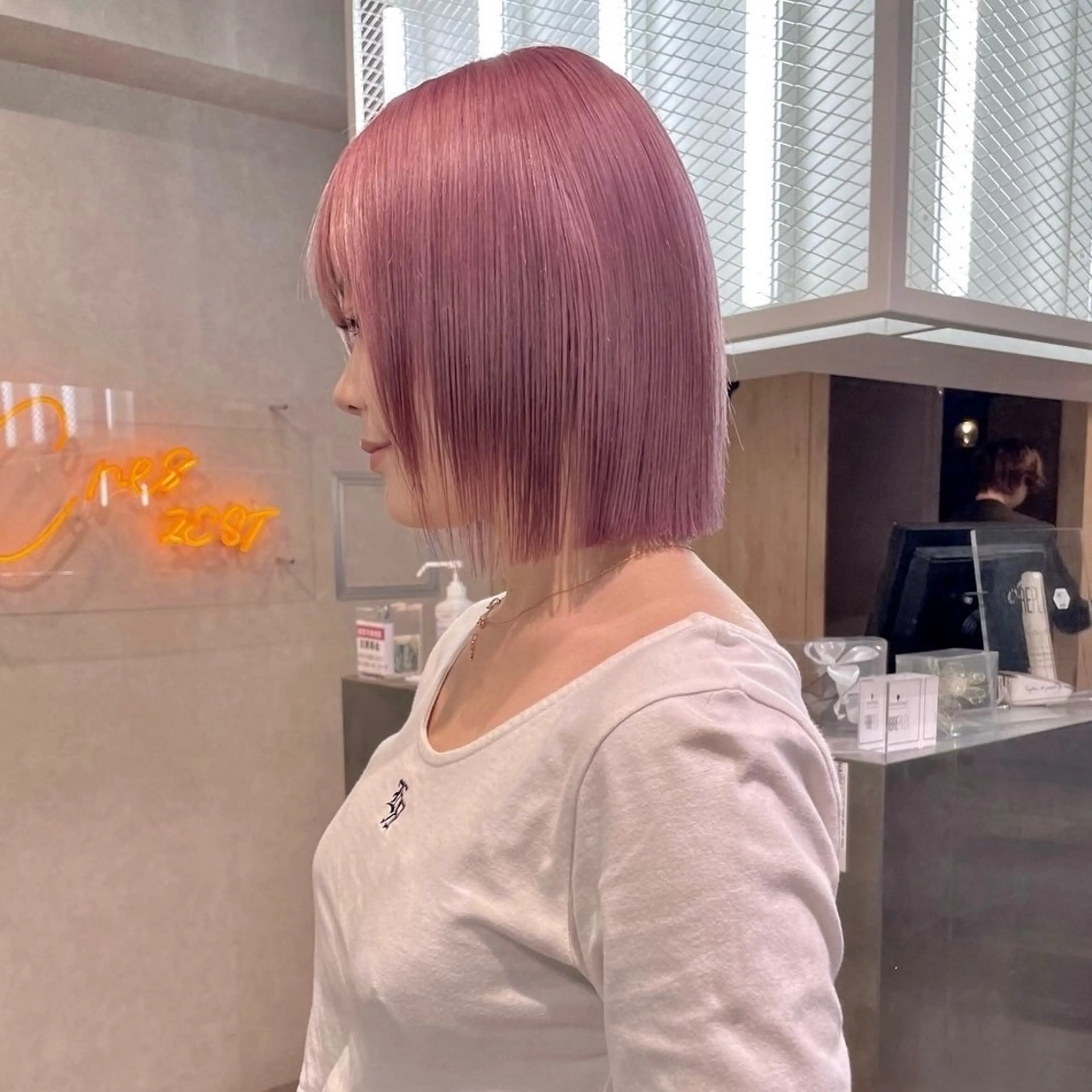 カラー 透明感カラー ピンクカラー ヘアカラー 透明感モテスタイル 💞SHIORI💞のヘアスタイル