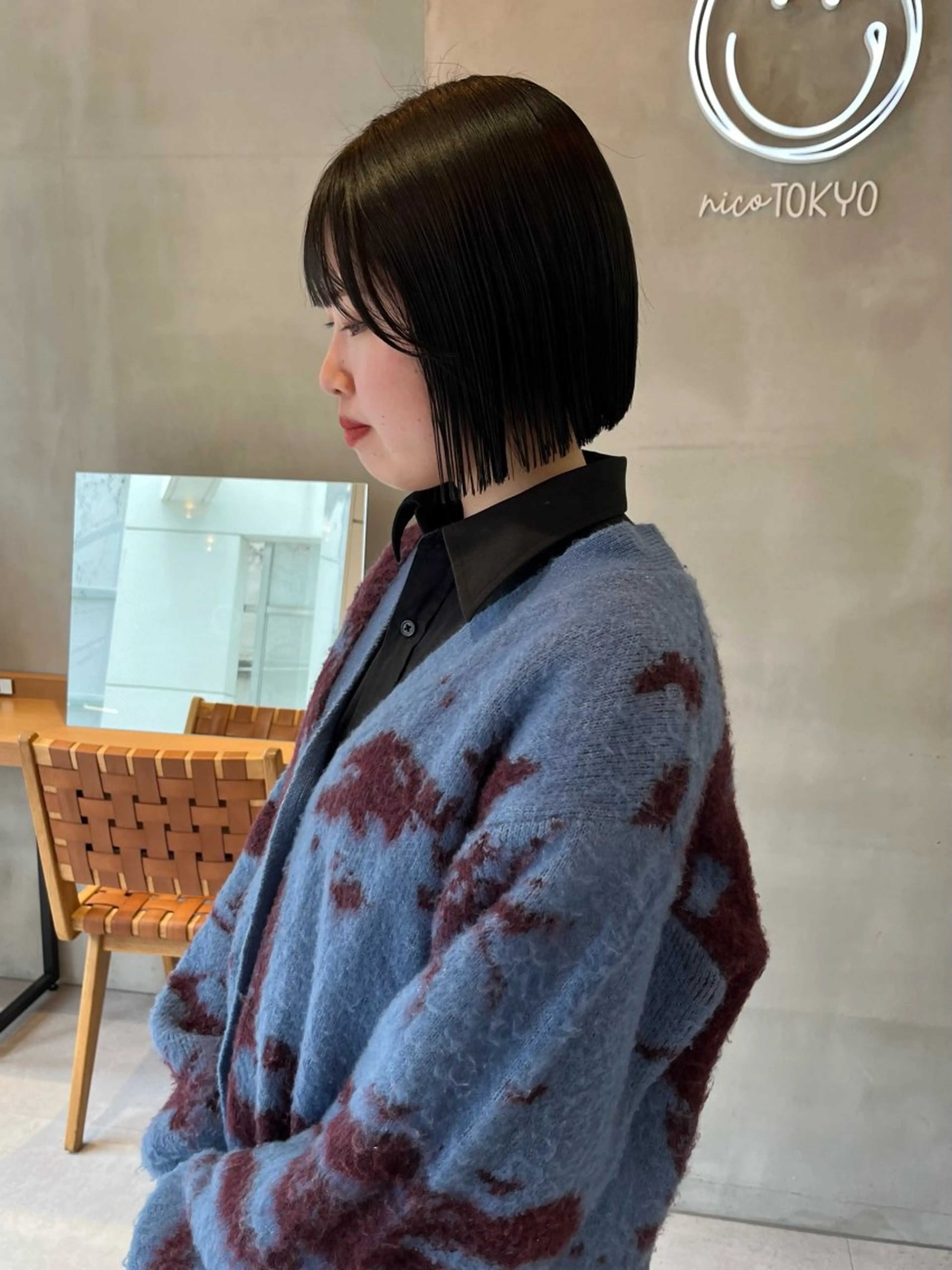 ミディアム カラー カット トリートメント 韓国ボブ&顔まわり レイヤー♡TOMOEのヘアスタイル