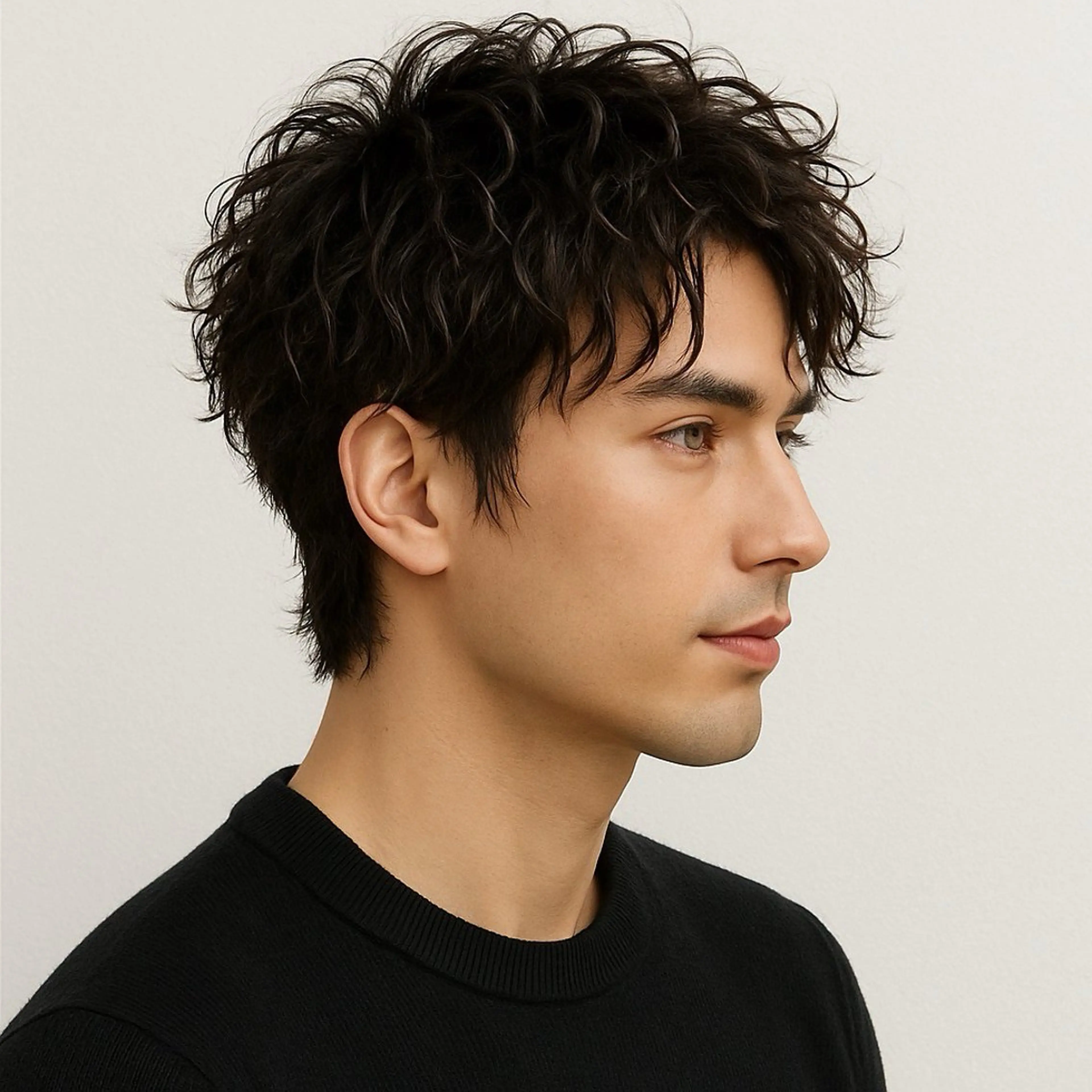ミディアム ウルフカット 下鳥 廉のヘアスタイル