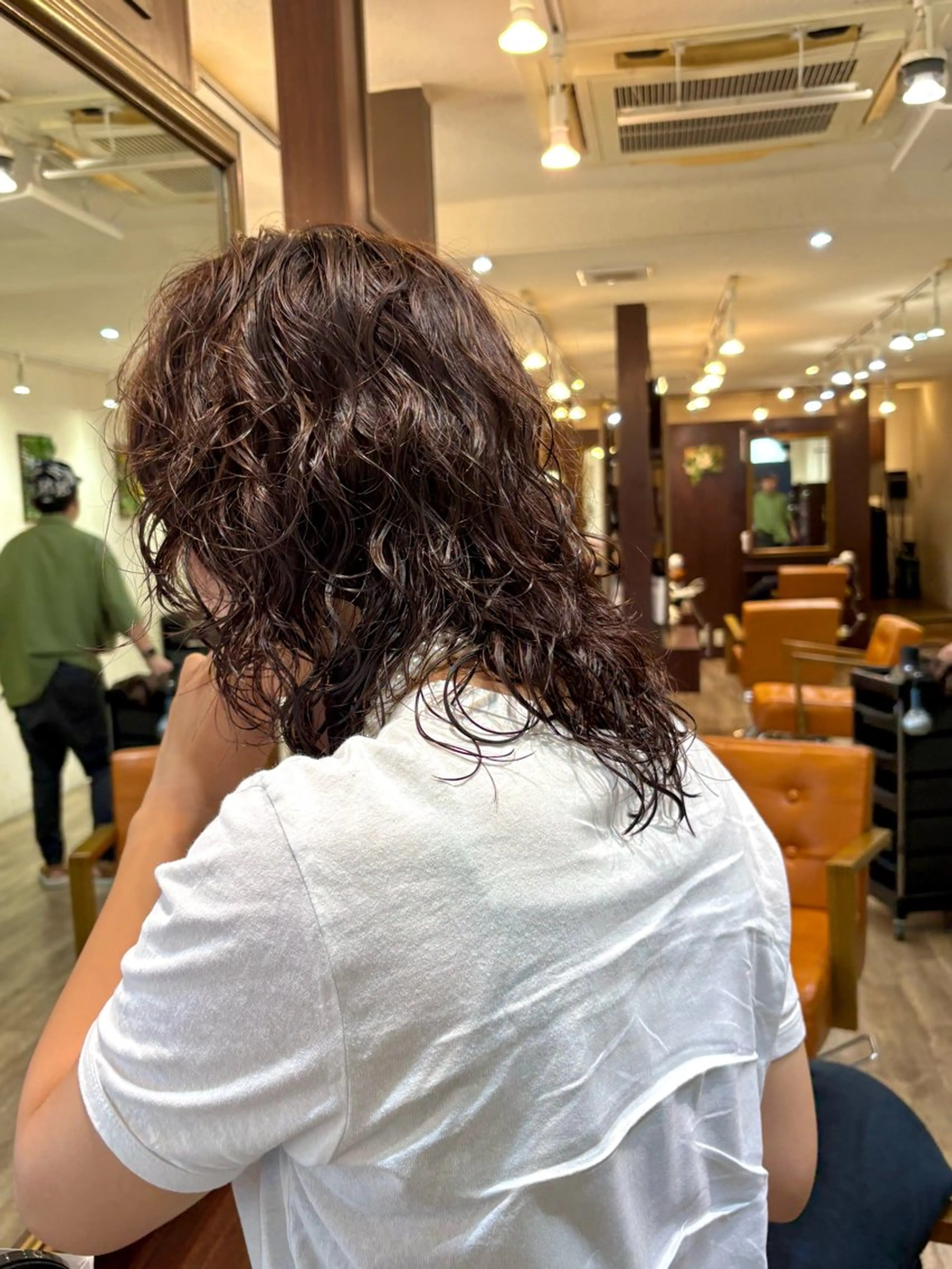 ミディアム カラー パーマ カット ヘアカラー パーマ トリートメント Miyamoto Yasuchikaのヘアスタイル