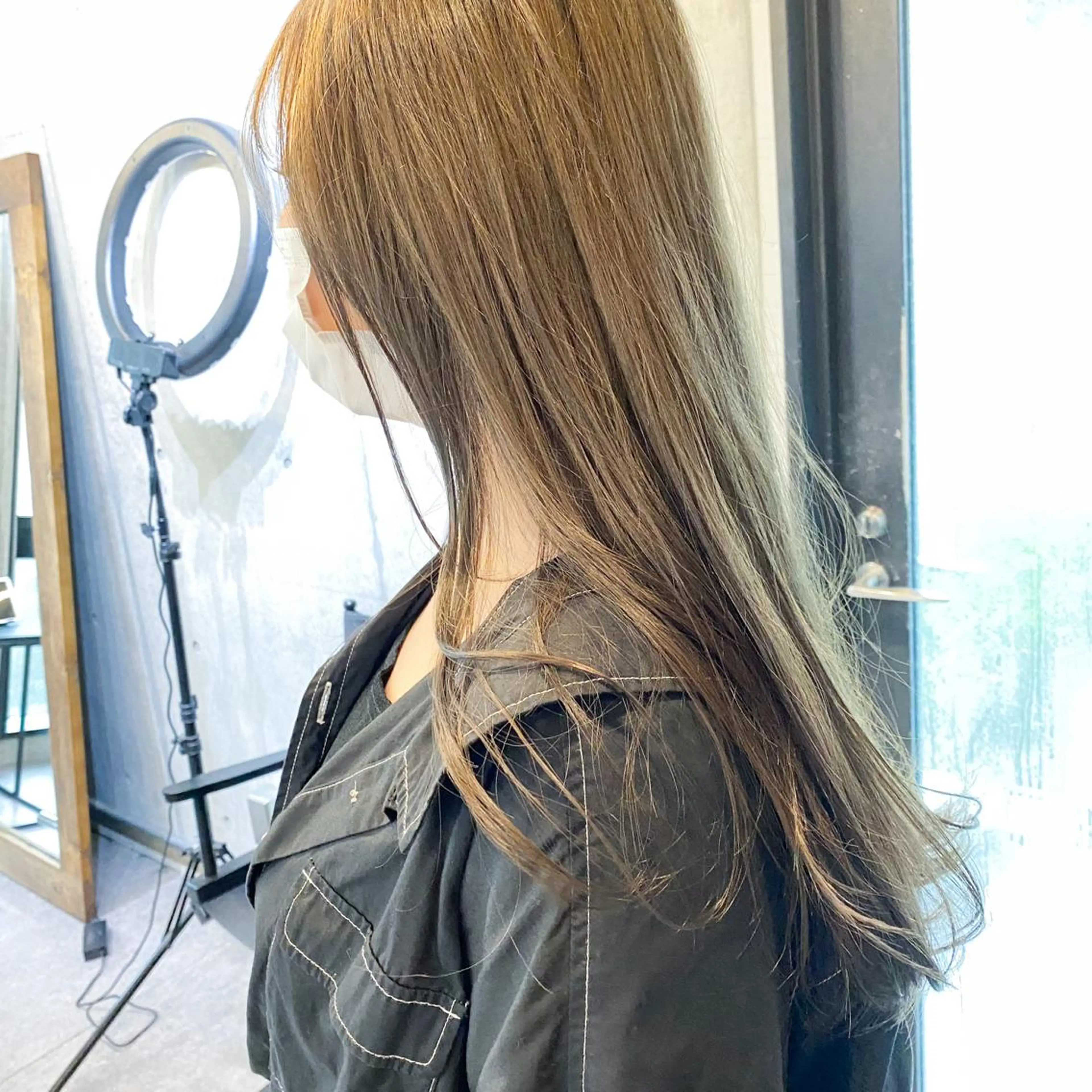 ロング カラー 艶髪ブリーチ 永井竜也のヘアスタイル