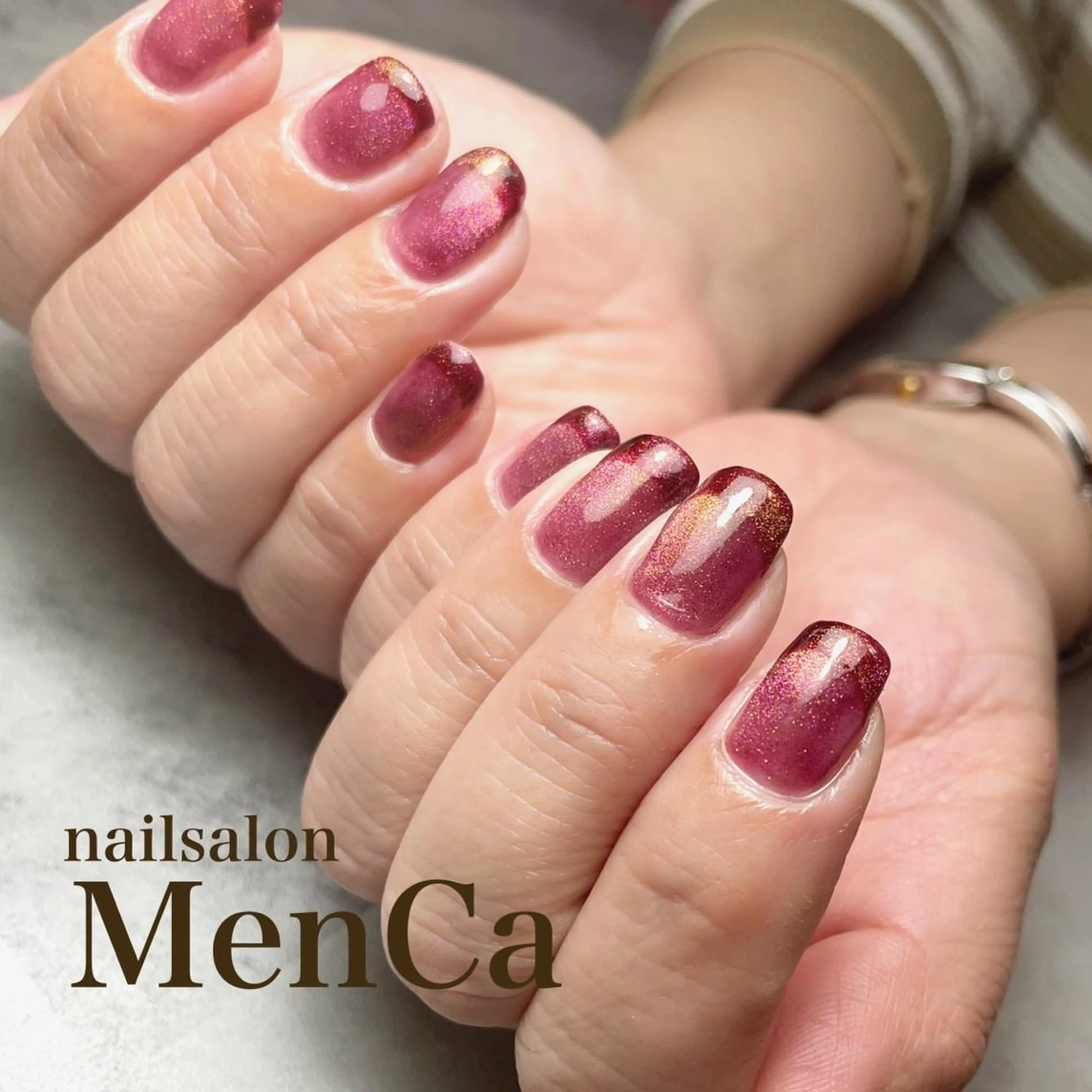 ネイル フレンチネイル マグネットネイル マグネットフレンチ ハンドネイル 江崎 景子のネイルデザイン