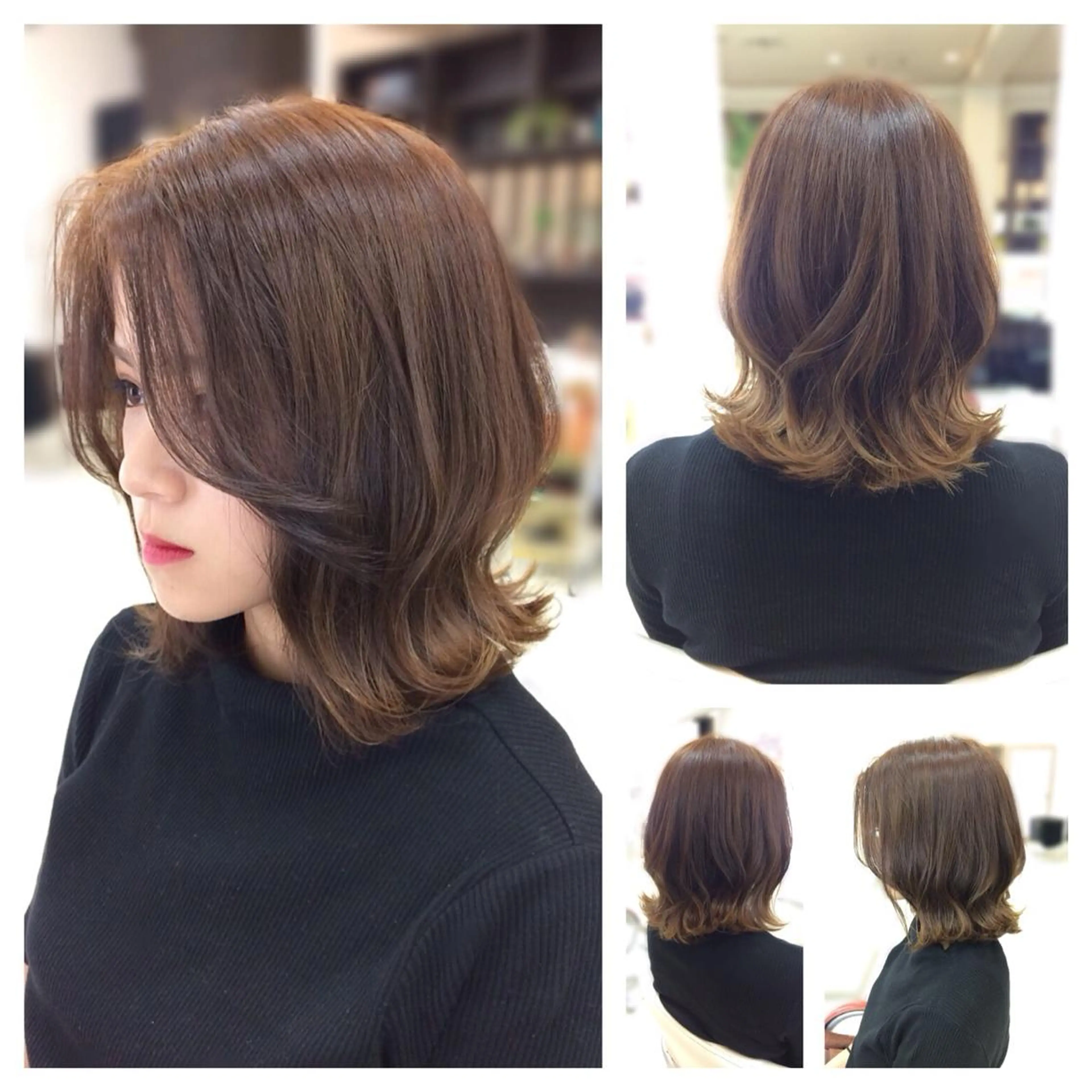 ミディアム 外ハネヘア いけだ ゆうのヘアスタイル