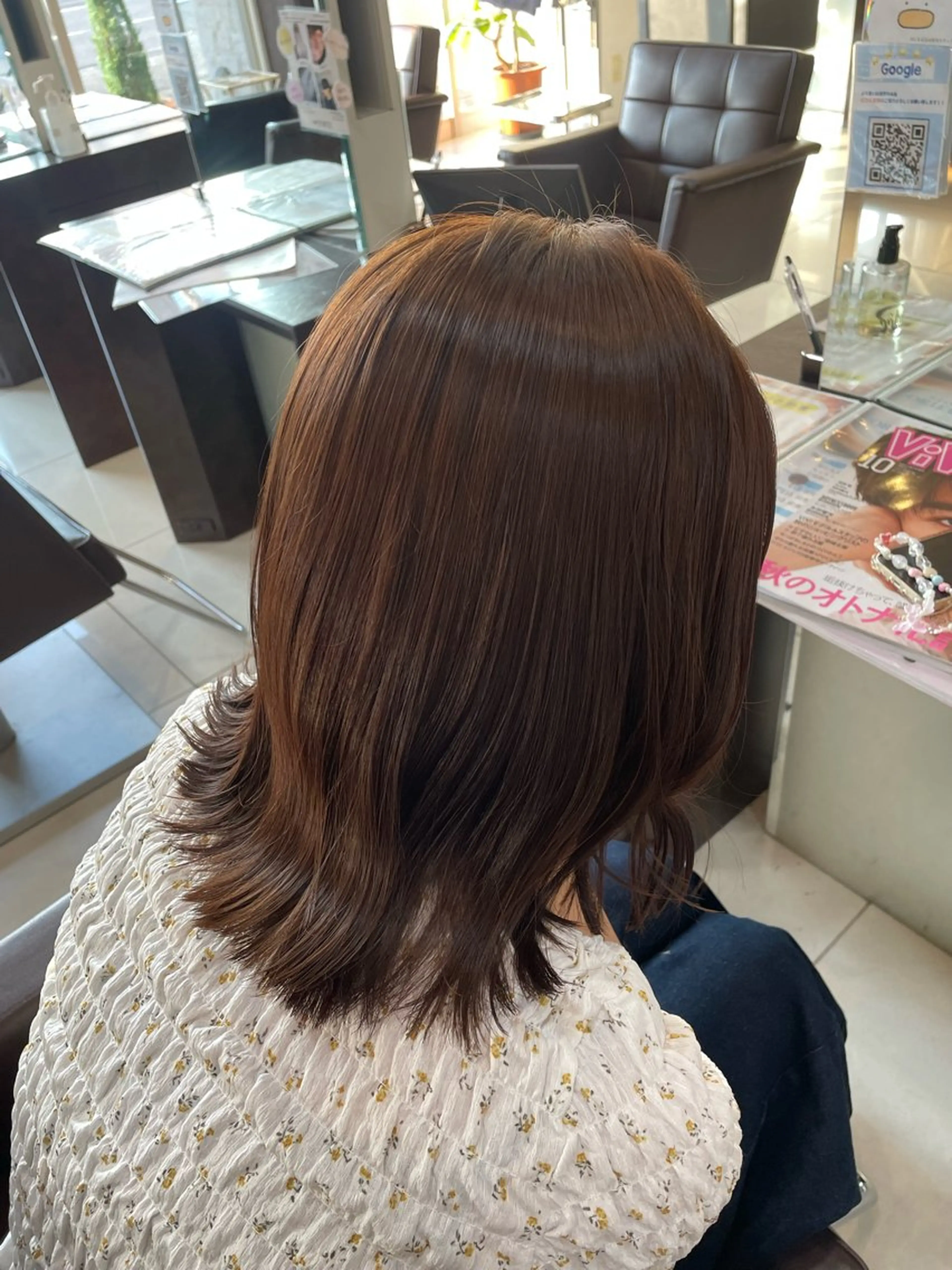 ミディアム カラー カット ヘアカラー トリートメント 🤎うる艶ベージュ 🧸MAYUKA🤎のヘアスタイル
