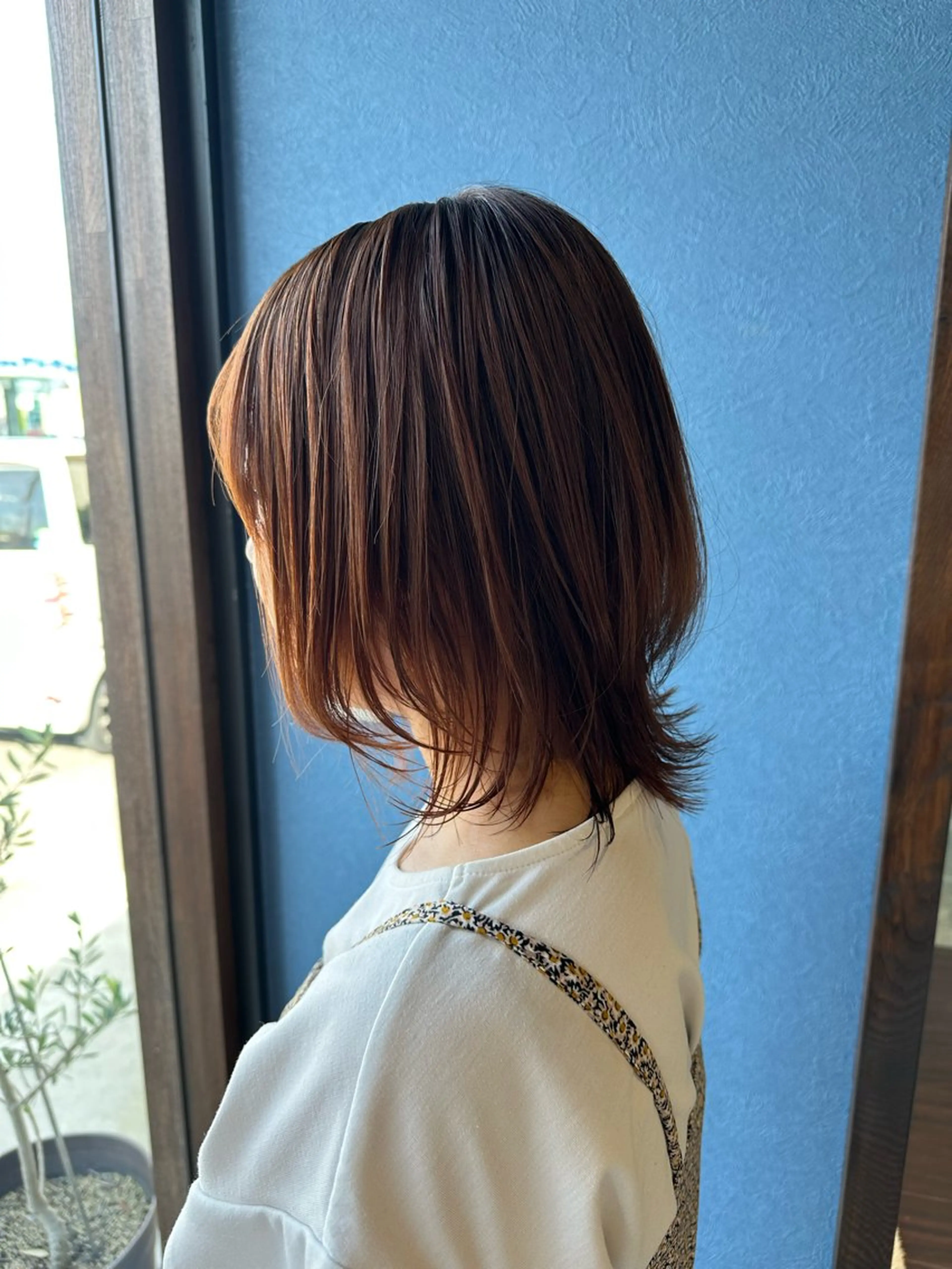 ミディアム ボブ くびれヘア カット ヘアカラー トリートメント 🎀Kubu大橋 夏夢🎀のヘアスタイル